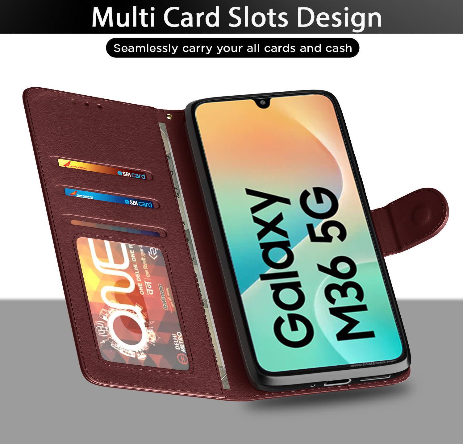 Image of Pikkme Flip Cover for Samsung Galaxy M36 5G