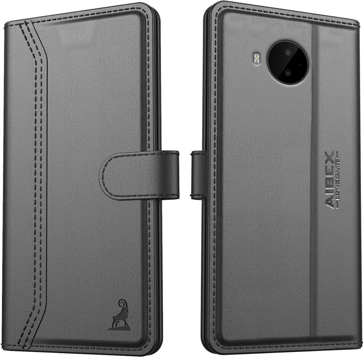 AIBEX Flip Cover for Nokia C20 Plus|Premium Leather Finish|Magnetic Closure|Kickstand Feature