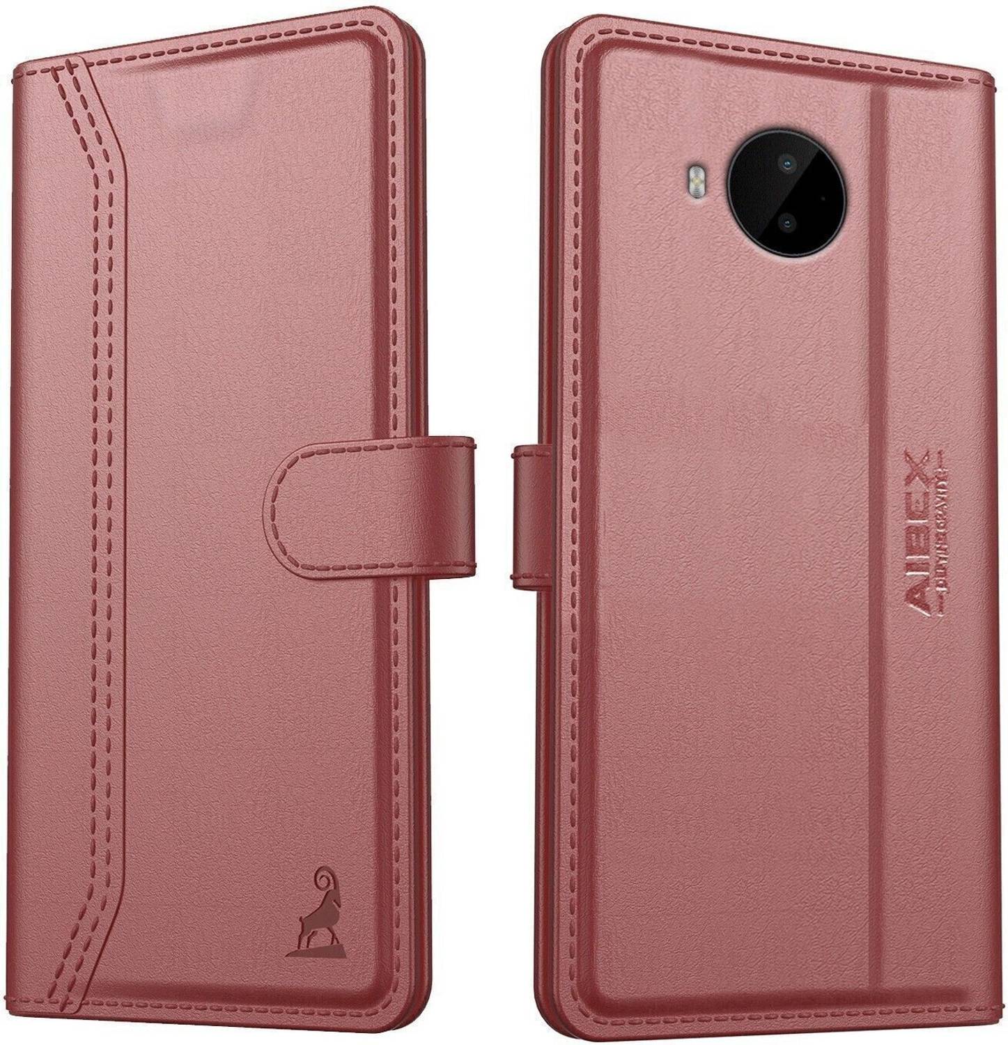 AIBEX Flip Cover for Nokia C20 Plus|Premium Leather Finish|Magnetic Closure|Kickstand Feature