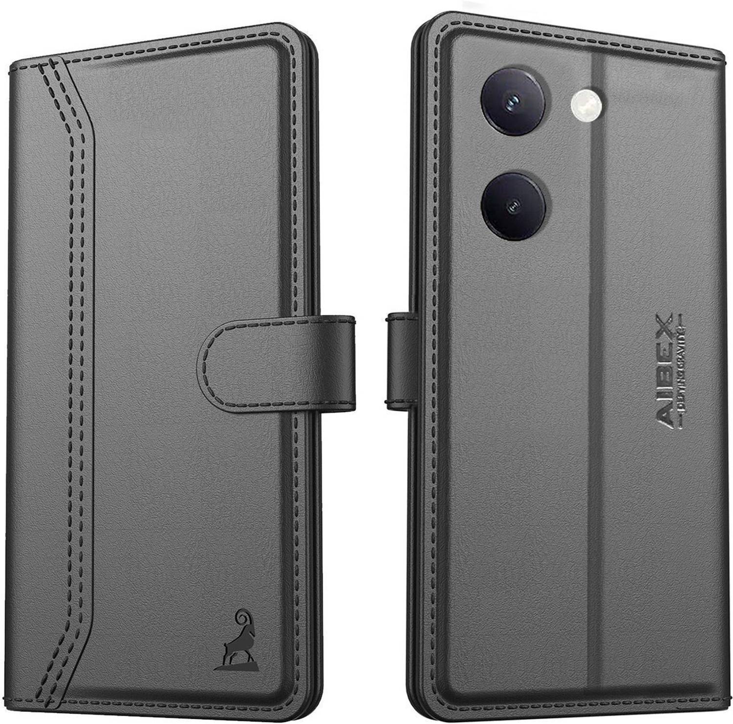 AIBEX Flip Cover for Vivo Y300 Plus 5G / Vivo Y200 Pro 5G|Premium Leather Finish|Magnetic Closure|Kickstand