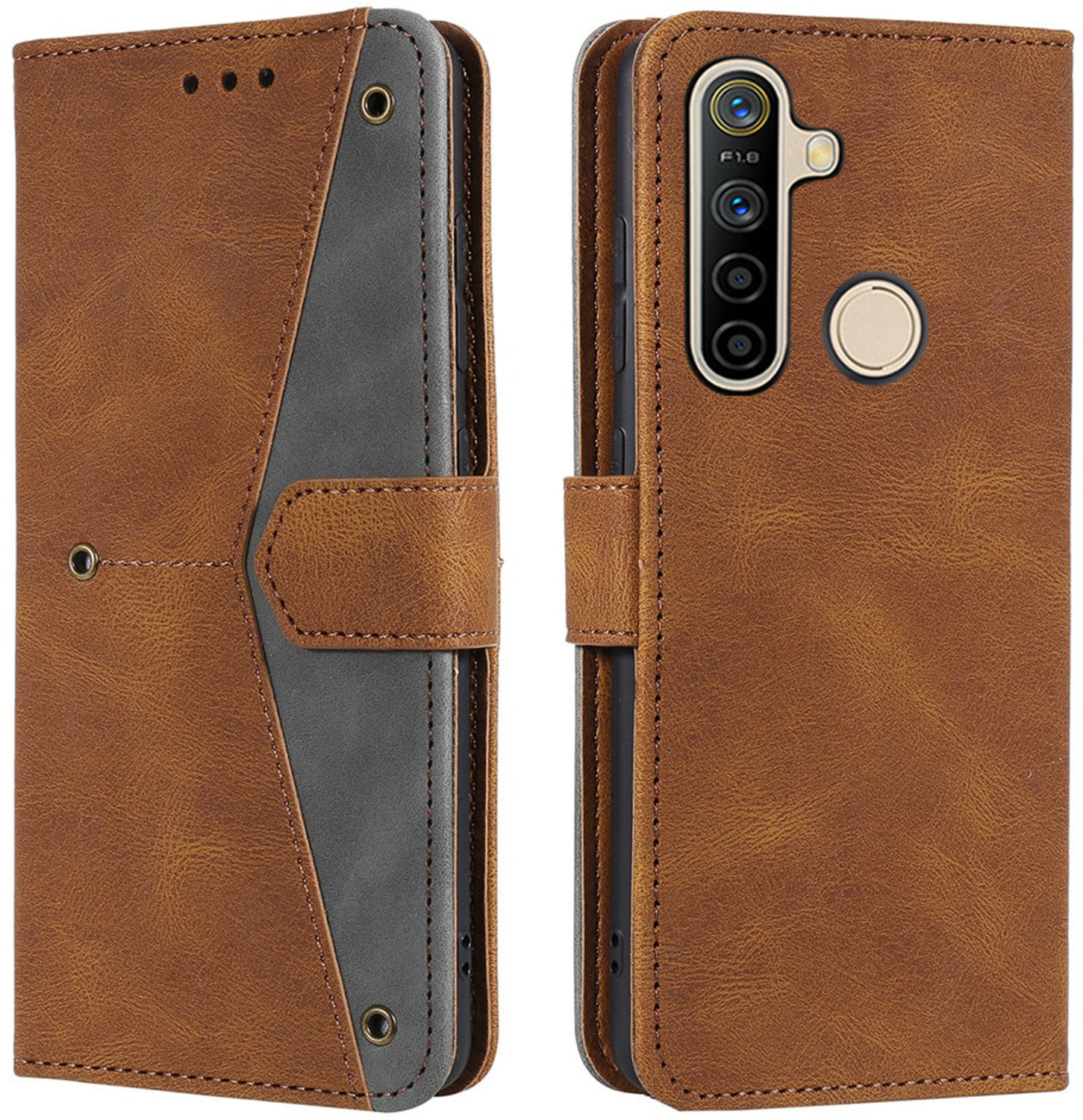 Image of Autofocus Back Cover for Realme 5 Pro (Brown, Magnetic Case, Pack of: 1)
