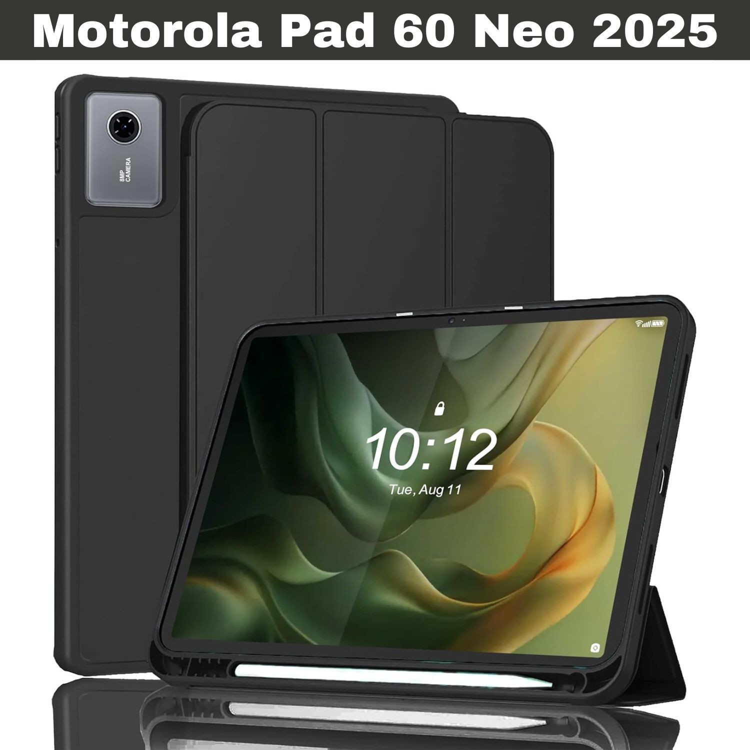 Image of TJK Flip Cover for Motorola Pad 60 Neo 5G (2025) | 11 Inch Tablet | Smart Case with Pen Holder