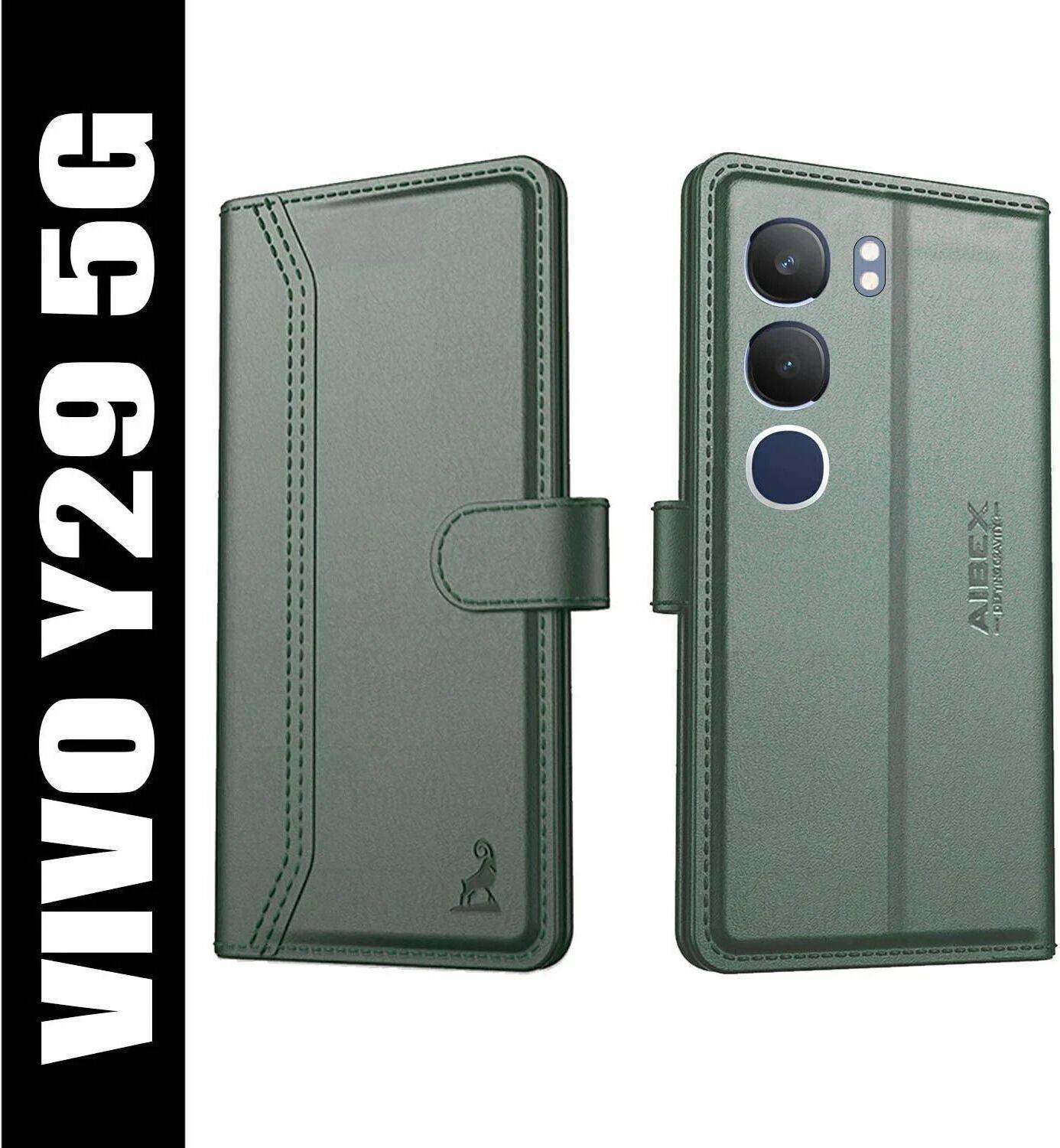 AIBEX Flip Cover for Vivo Y29 5G|Premium Leather Finish|Magnetic Closure|Kickstand Feature