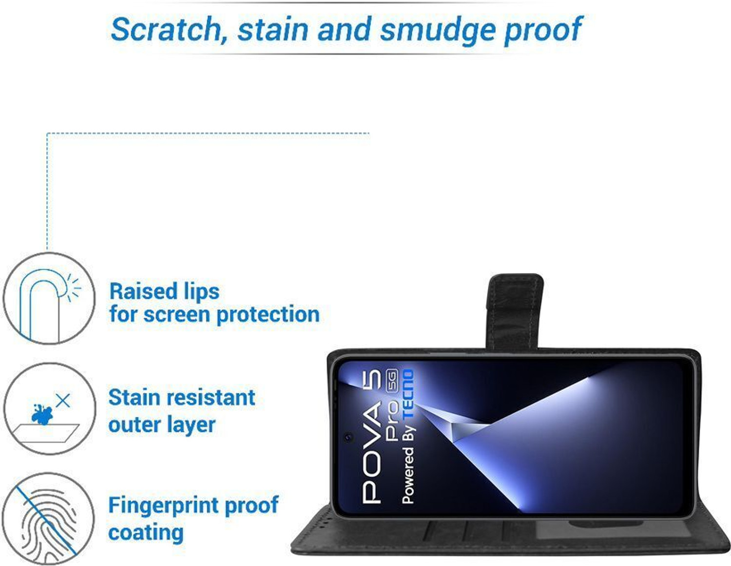 Image of Flipkart SmartBuy Flip Cover for Tecno Pova 5 Pro 5G