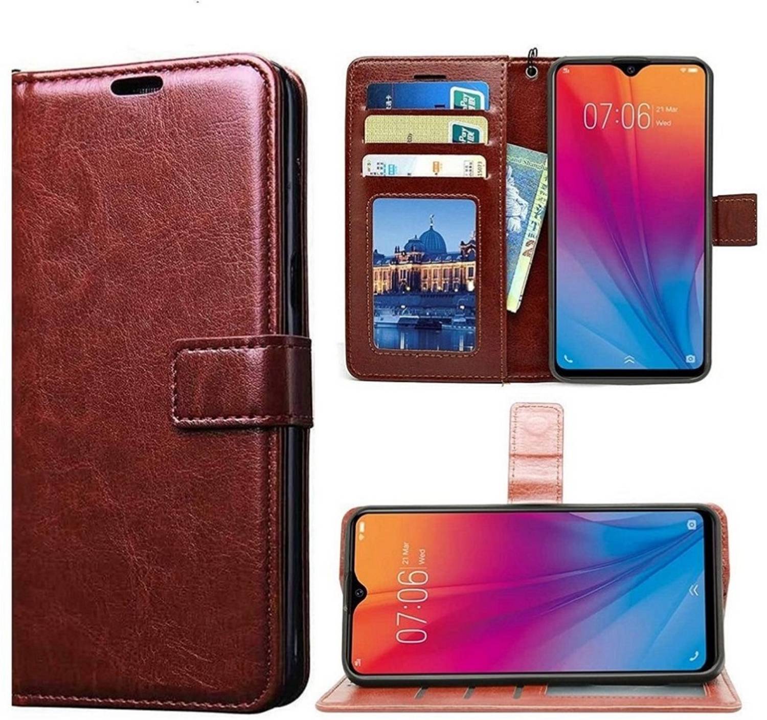 BINTAGE Flip Cover for Ai plus Pulse | Vegan Leather Finish | Magnetic | Kickstand Wallet Case