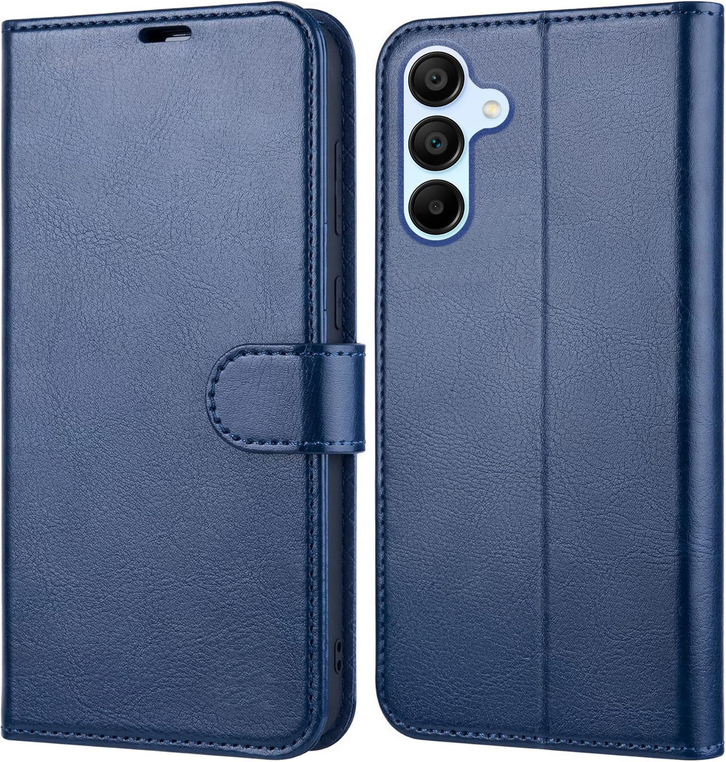 Image of Dgeot Flip Cover for Samsung M35 5G | Wallet Case with Card Slot| Full Body Protection | Magnetic Closure (Blue, Flexible, Artificial Leather, Pack of: 1)
