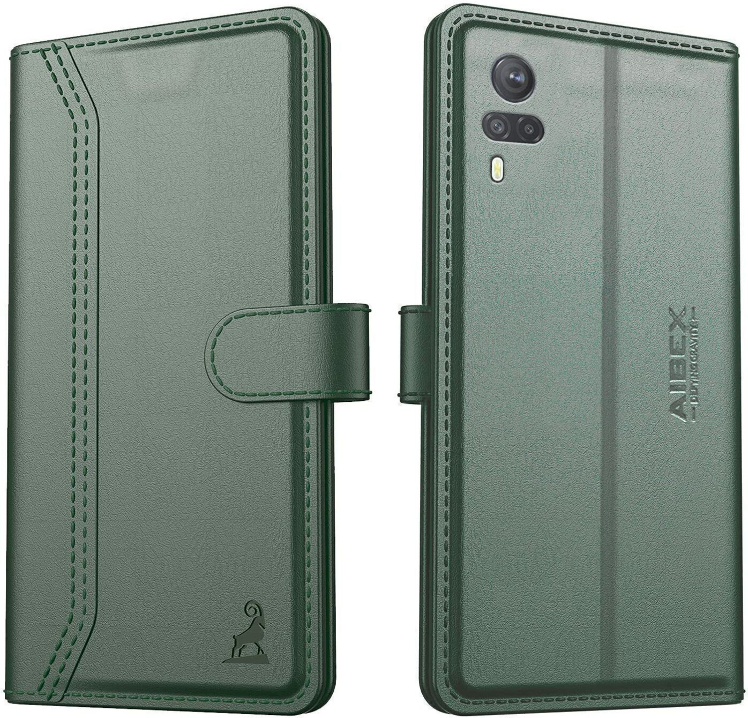 Image of AIBEX Flip Cover for Vivo Y31 2021 / Vivo Y51 2020 / Vivo Y53s 4G / Vivo Y15s / Vivo Y51A|Premium Leather
