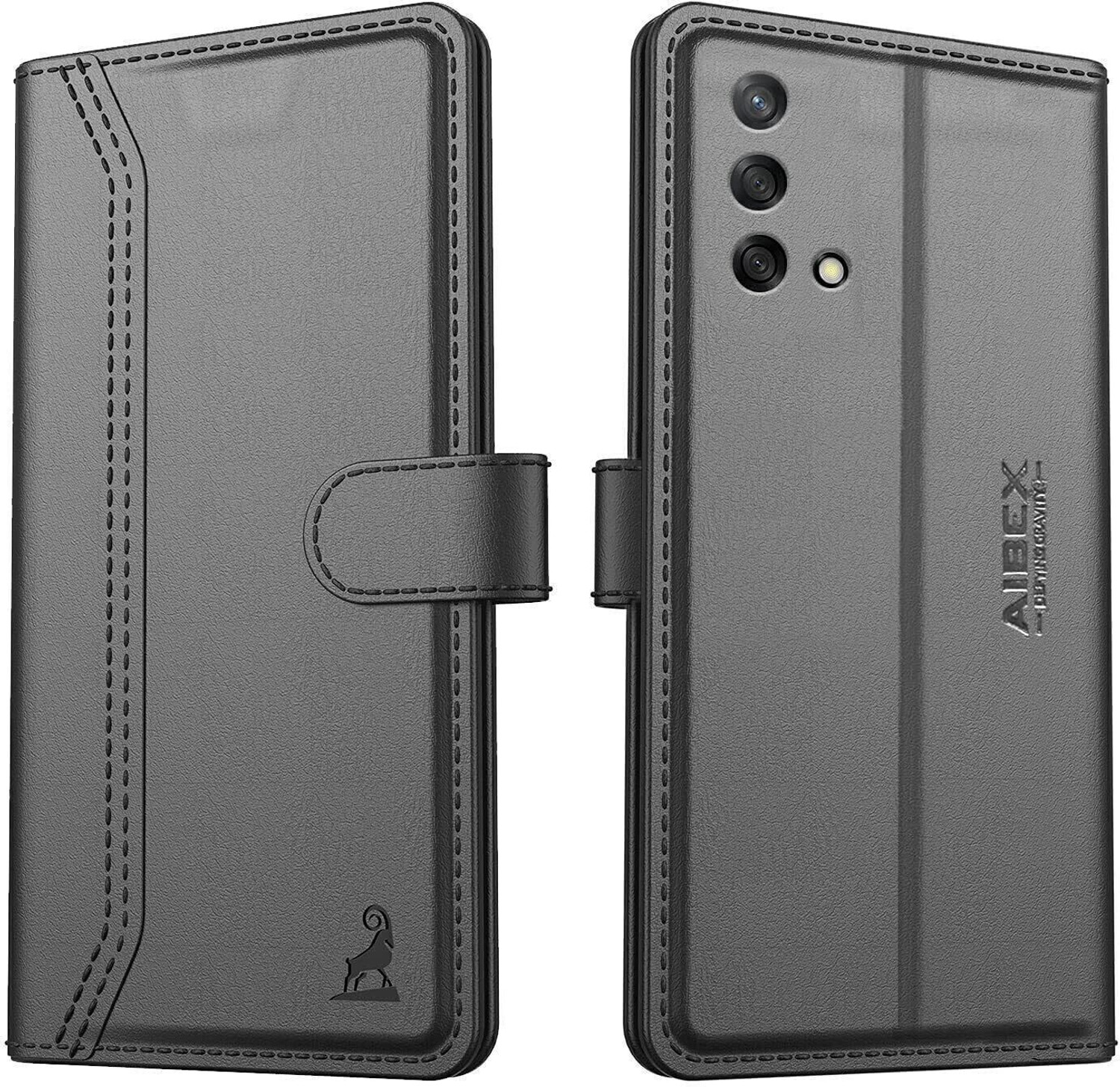 Image of AIBEX Flip Cover for Oppo F19 / Oppo F19 Pro / Oppo F19s|Premium Leather Finish|Magnetic Closure|Kickstand