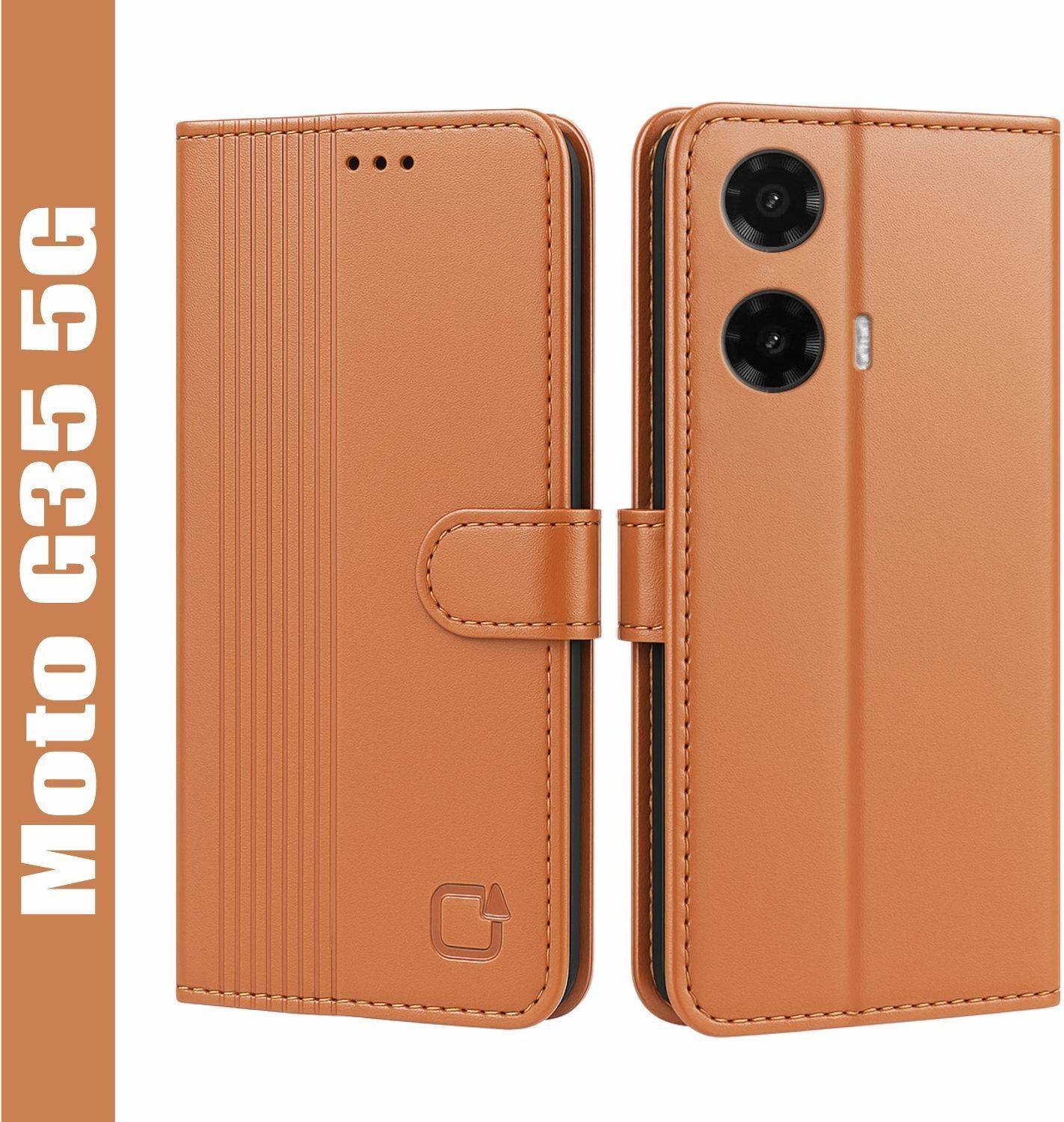 AIBEX Flip Cover for Motorola G35 5G|Inbuilt Wallet & Card Slots|Premium Leather Magnetic Case
