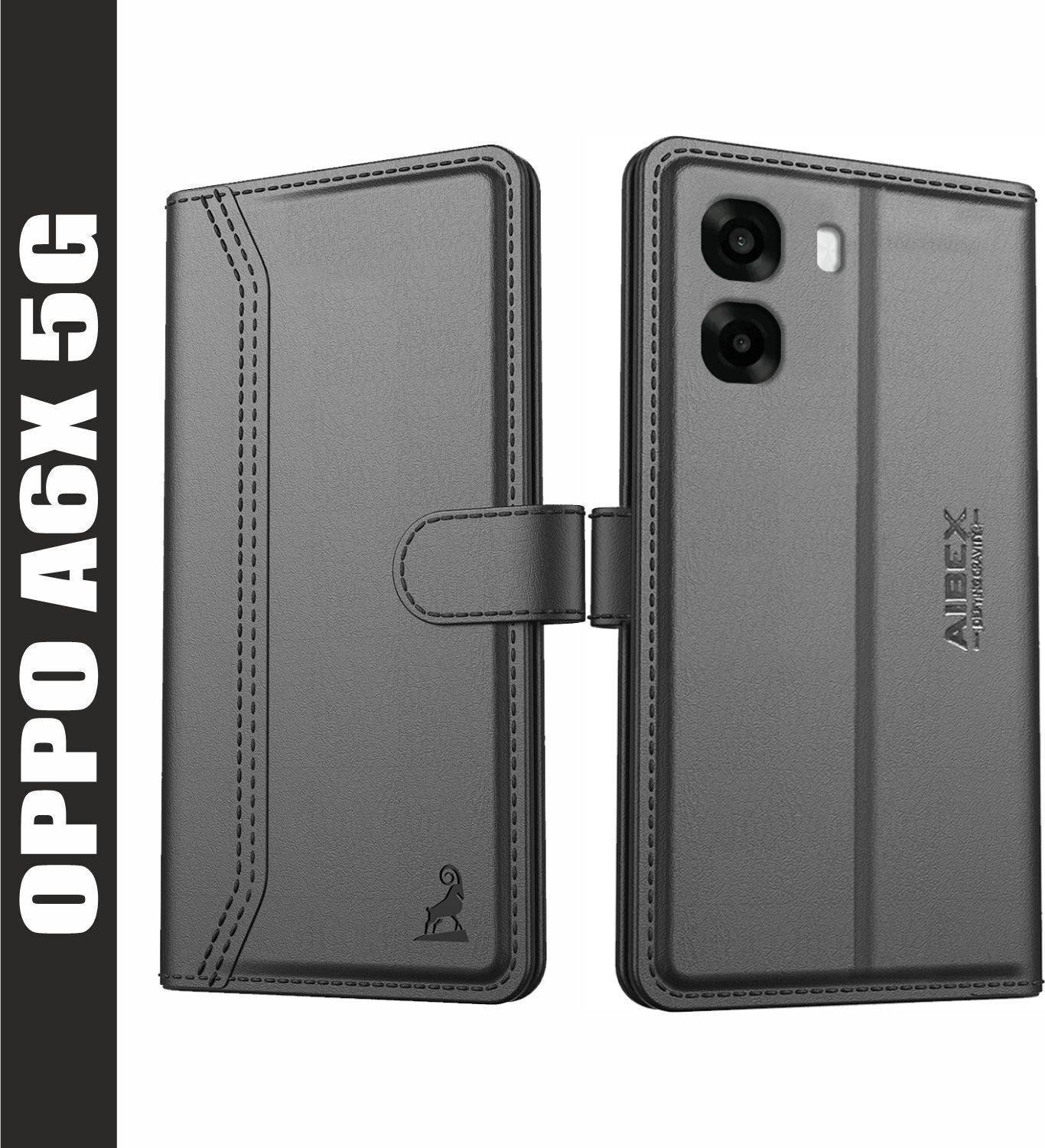 AIBEX Flip Cover for Oppo A6S 5G / Oppo K14X 5G / Oppo A6X 5G|Premium Leather Finish|Magnetic Closure|Kickstand