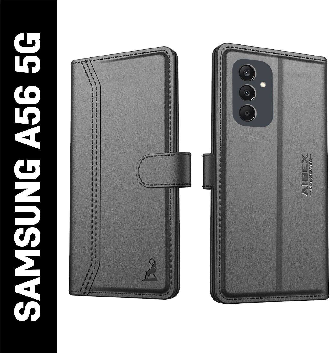 AIBEX Flip Cover for Samsung A56 5G|Premium Leather Finish|Magnetic Closure|Kickstand Feature
