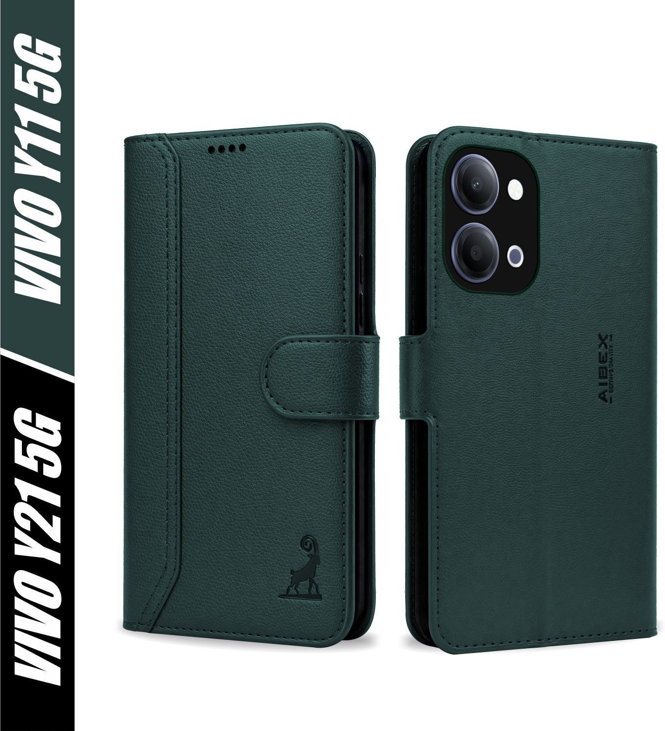 AIBEX Flip Cover for Vivo T5 Lite 5G / Vivo Y21 5G / Vivo Y11 5G / IQOO Z11 Lite 5G|Magnetic Wallet Case