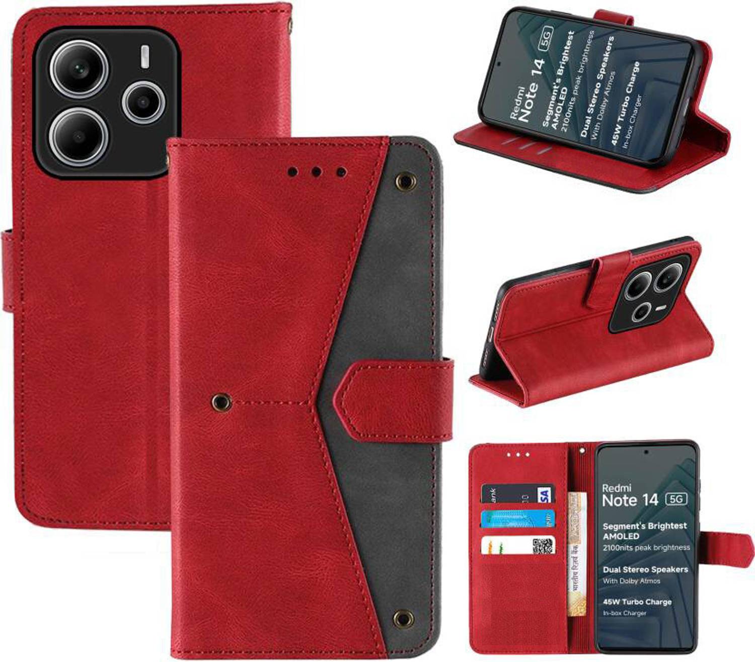 Aaghosh Flip Cover for Redmi Note 14 5G, Redmi Note 14 SE 5G