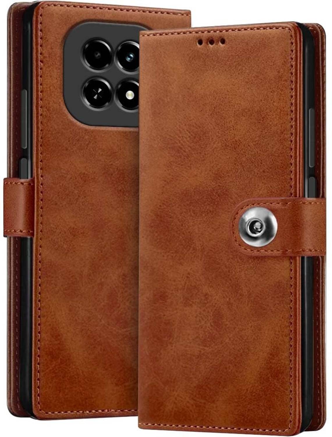 BINTAGE Flip Cover for Redmi Note 15 5G (6.77") | Vegan Leather Finish | Magnetic | Wallet Case