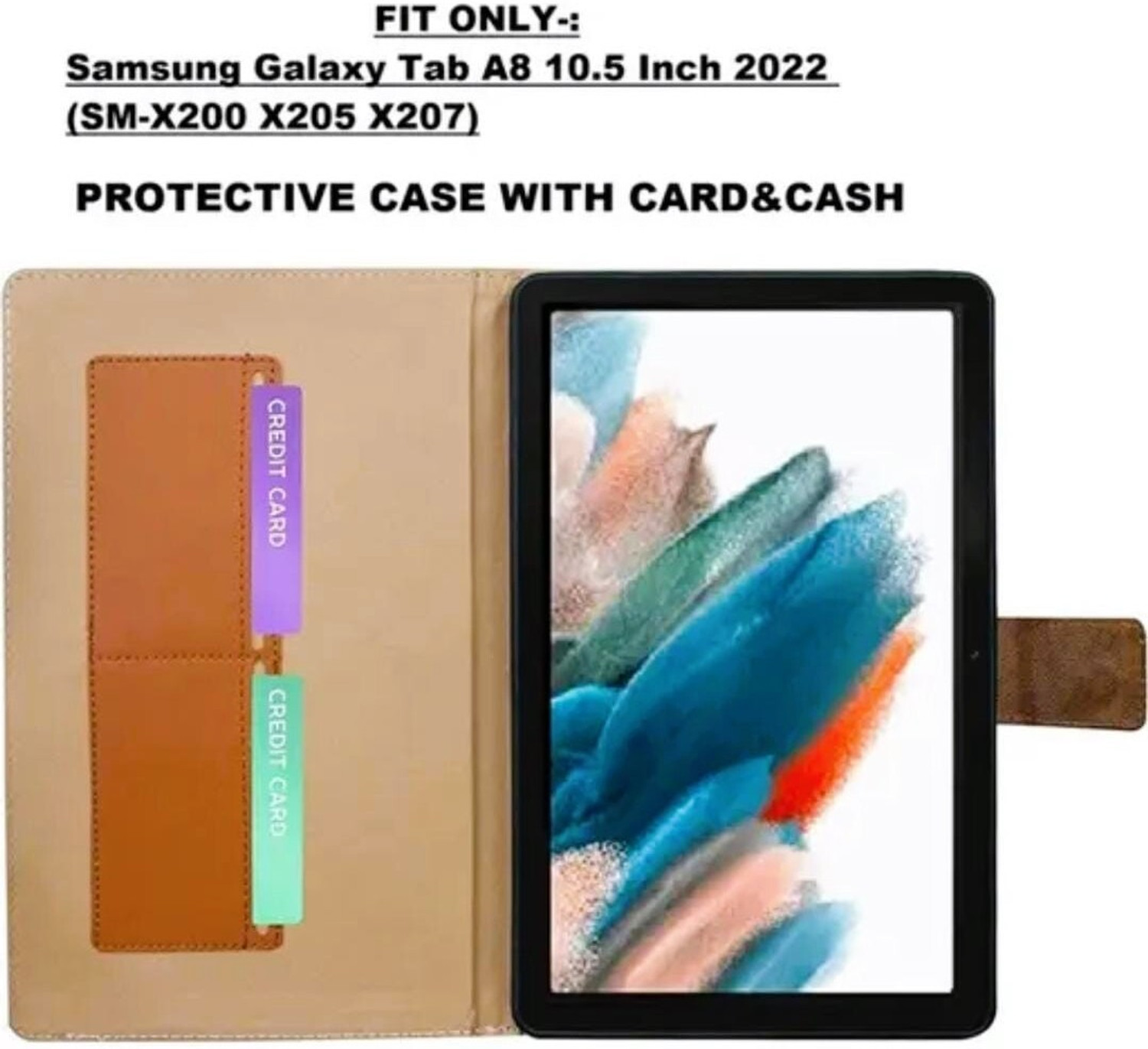 Image of ZEVORAA Flip Cover for Samsung Galaxy Tab A8 10.5 inch