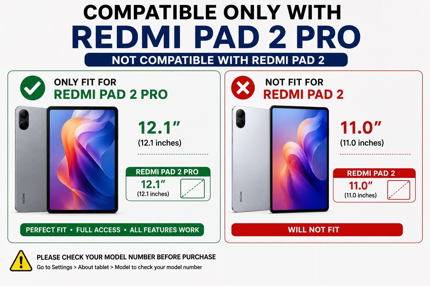 Image of Eleqzun Flip Cover for REDMI PAD 2 PRO 5G - 12.1 INCH(2026)