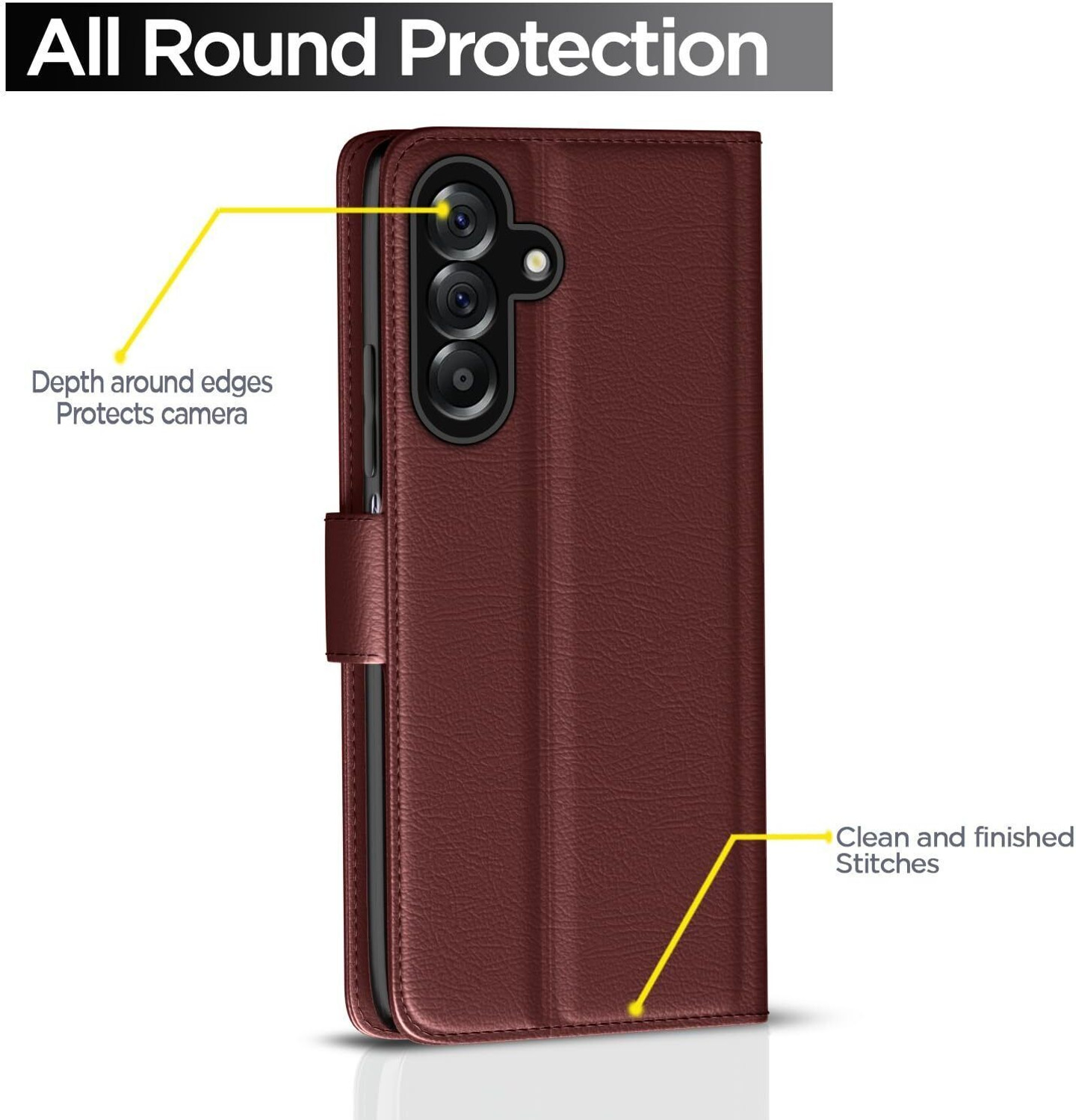 Image of ZORZO Flip Cover for Samsung Galaxy A17 | M17 | F17 5G|Shock Proof | Leather Finish|Card Pockets Wallet & Stand