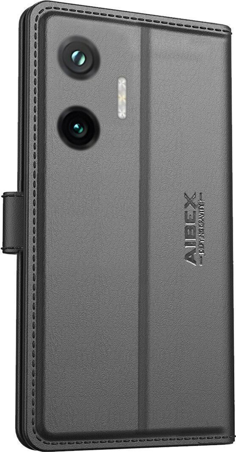 Image of AIBEX Flip Cover for Poco F7 5G |Premium Leather Finish|Magnetic Closure|Kickstand Feature|Shockproof