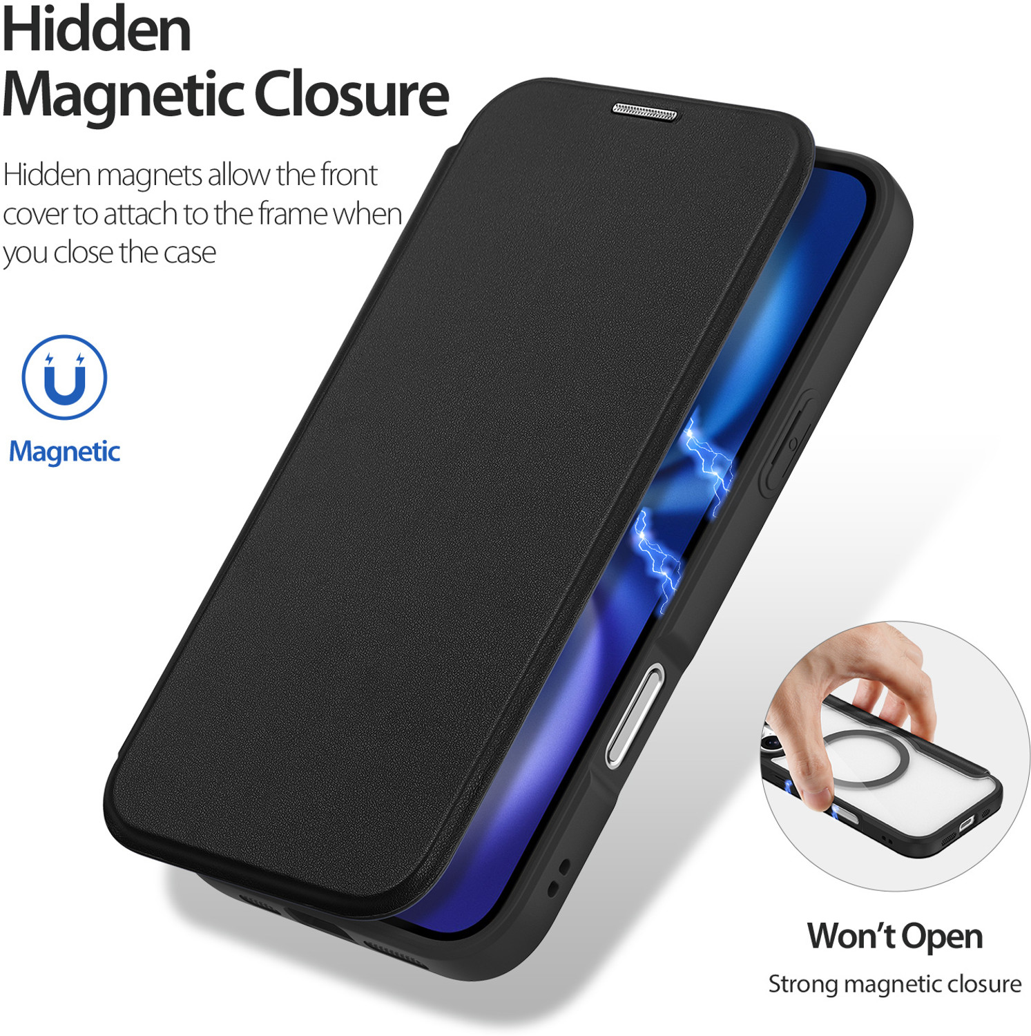 Image of Dux Ducis Flip Cover for Apple iPhone 17 (Black, Magsafe, Pack of: 1)