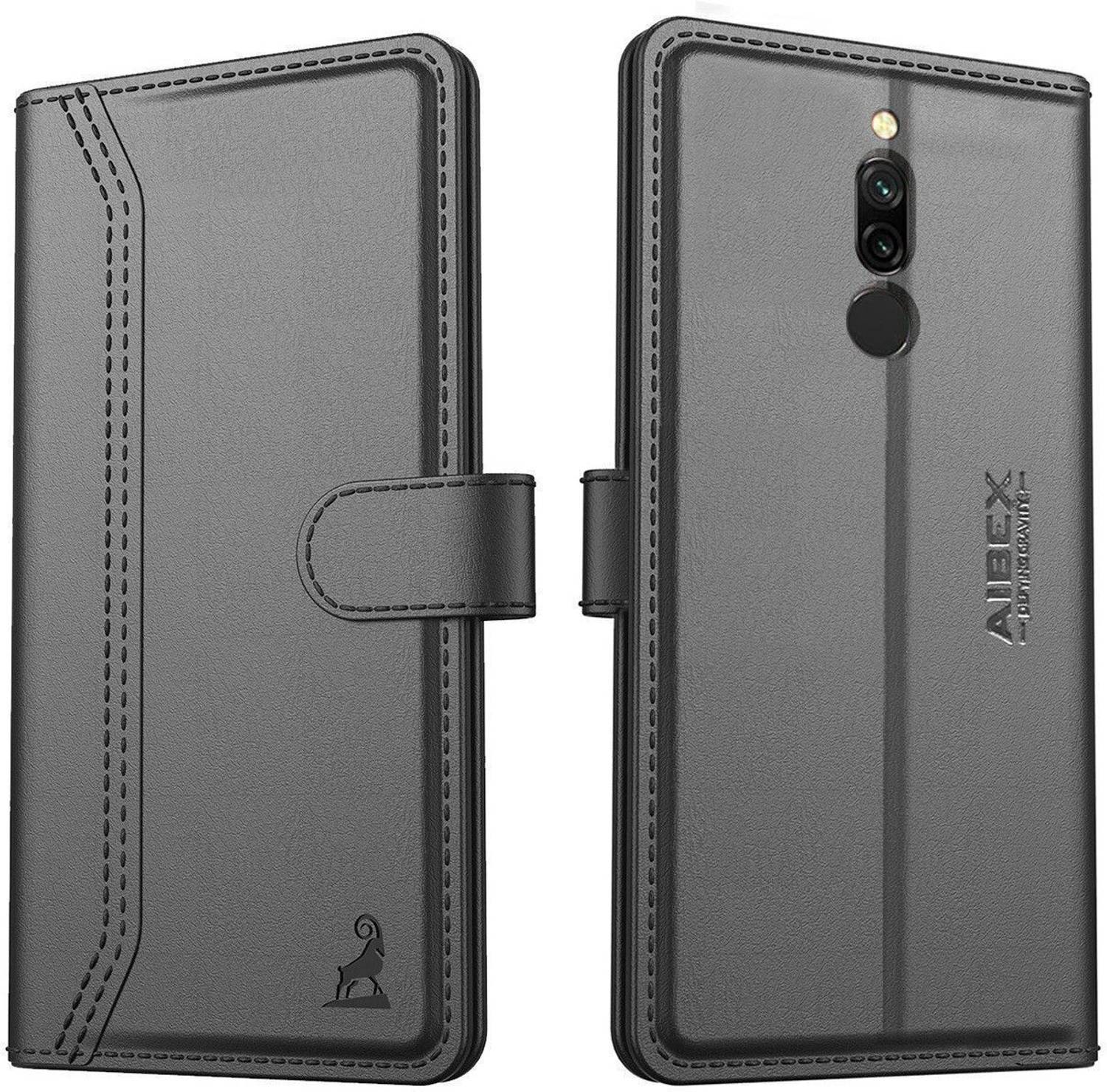 AIBEX Flip Cover for Redmi 8 / Redmi 8A Dual|Premium Leather Finish|Magnetic Closure|Kickstand Feature