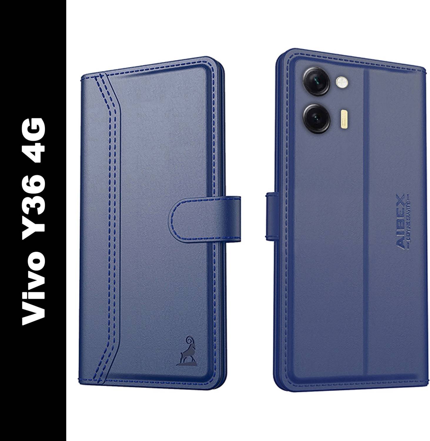 AIBEX Flip Cover for Vivo Y36 4G|Premium Leather Finish|Magnetic Closure|Kickstand Feature