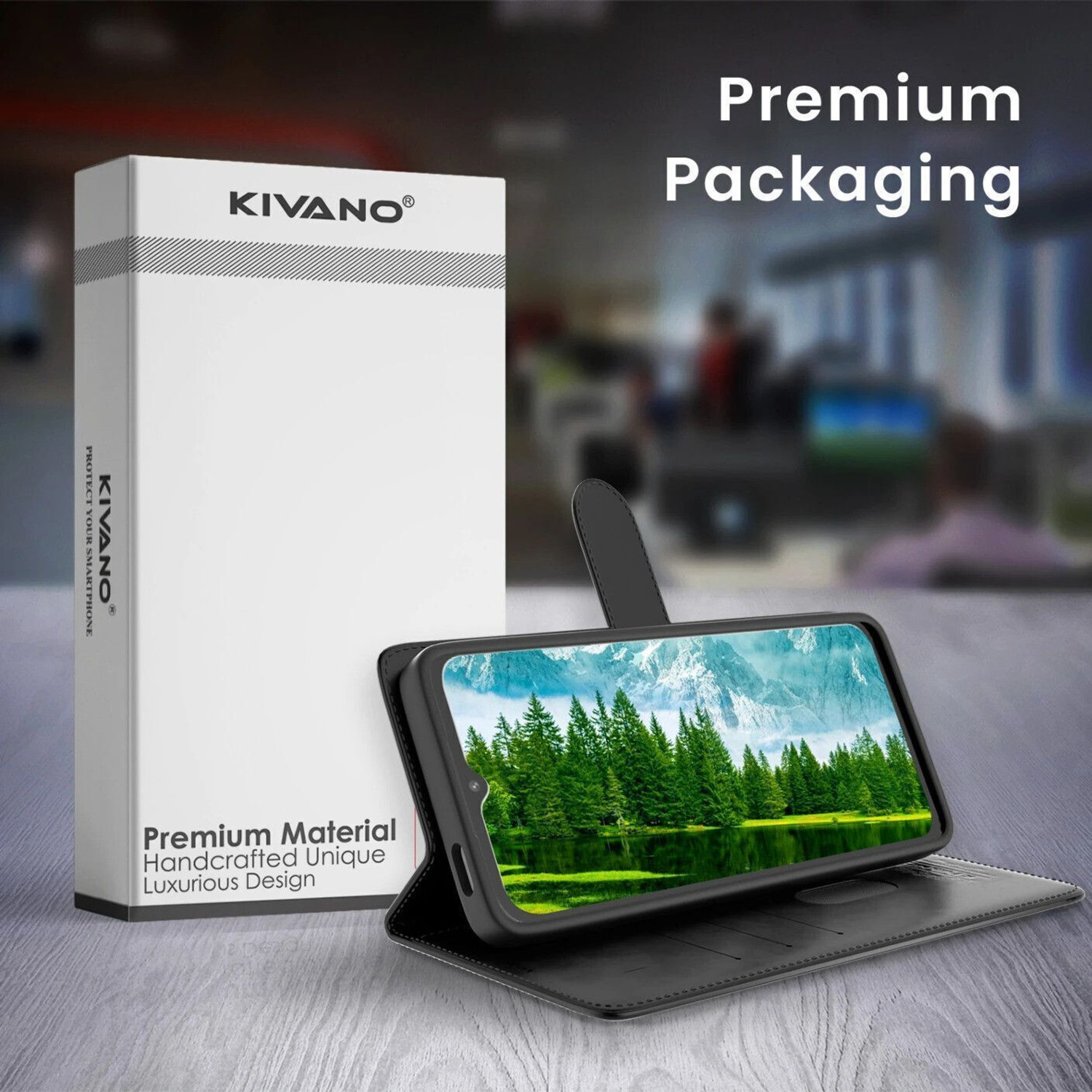 Image of KIVANO LUXE Flip Cover for Poco F7 5G|Premium Leather|Magnetic Closure|Stand function