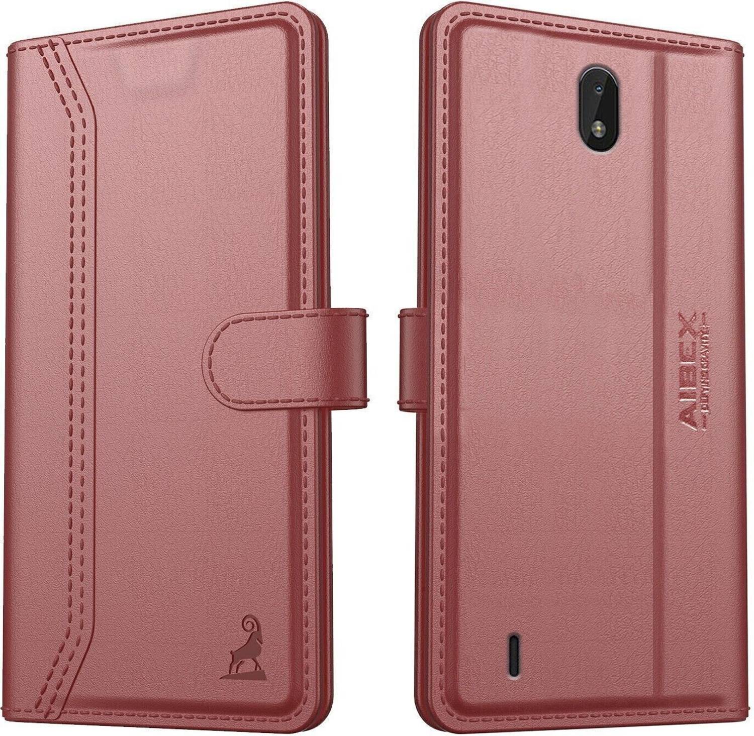 AIBEX Flip Cover for Nokia C01 Plus|Premium Leather Finish|Magnetic Closure|Kickstand Feature