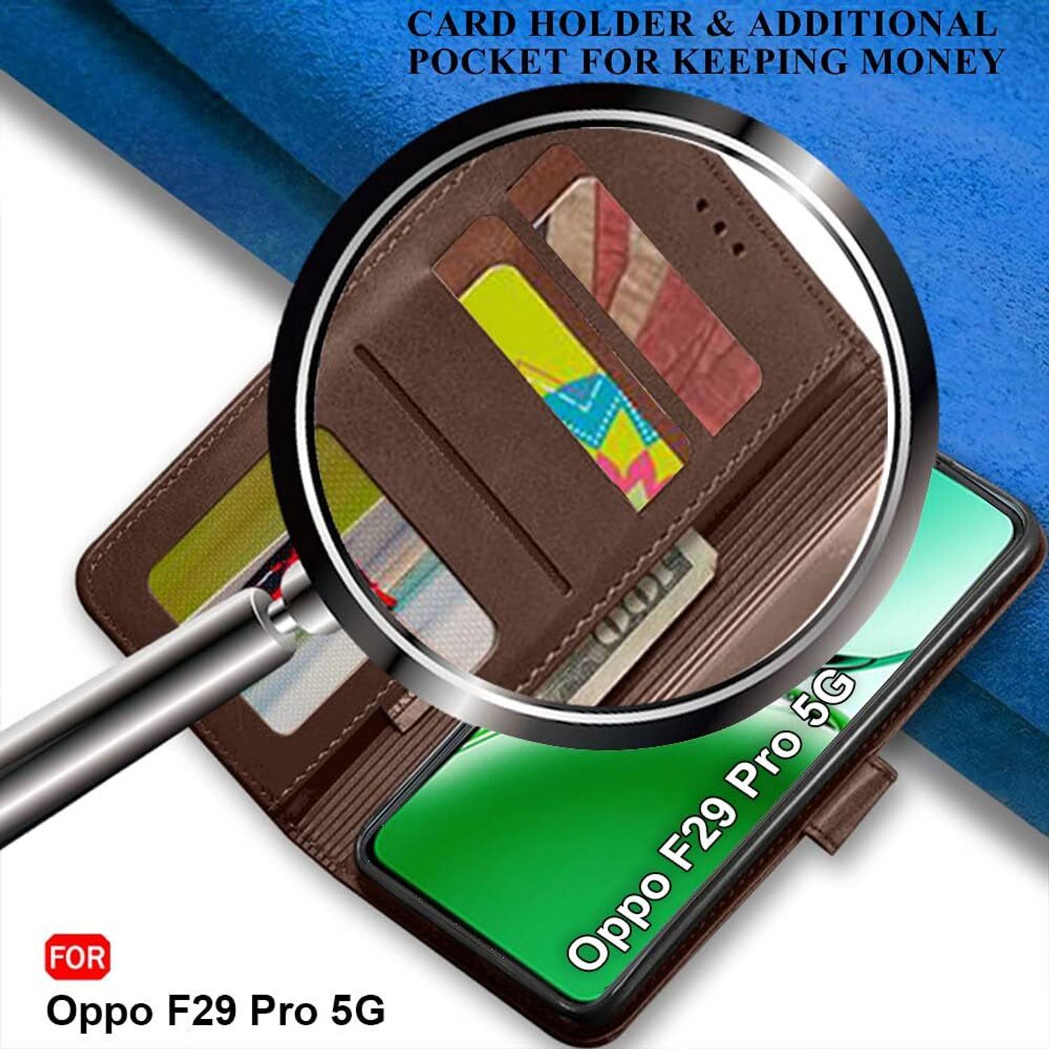 SESS XUSIVE Flip Cover for Oppo F29 Pro 5G -Dual-Color Leather