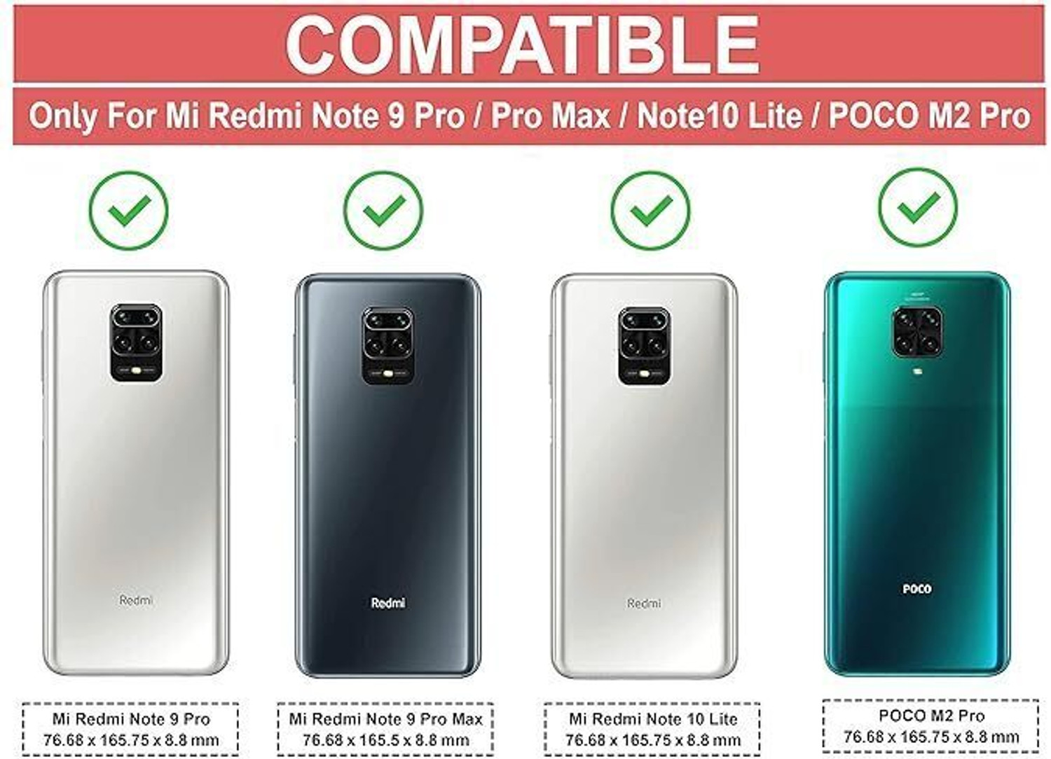 Image of U-CASE Flip Cover for Redmi Note 9 Pro / Redmi Note 9 Pro Max / Redmi Note 10 Lite / Poco M2 Pro