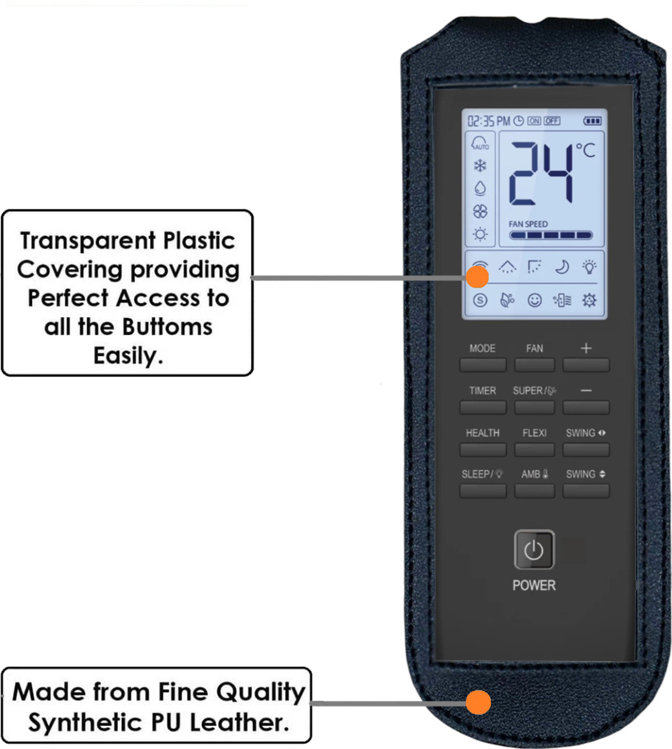 Image of Gizmofreaks Flip Cover for Remote Model No:. 273 Compatible for IFB AC Remote Control Protective Case (Black, Artificial Leather, Pack of: 1)