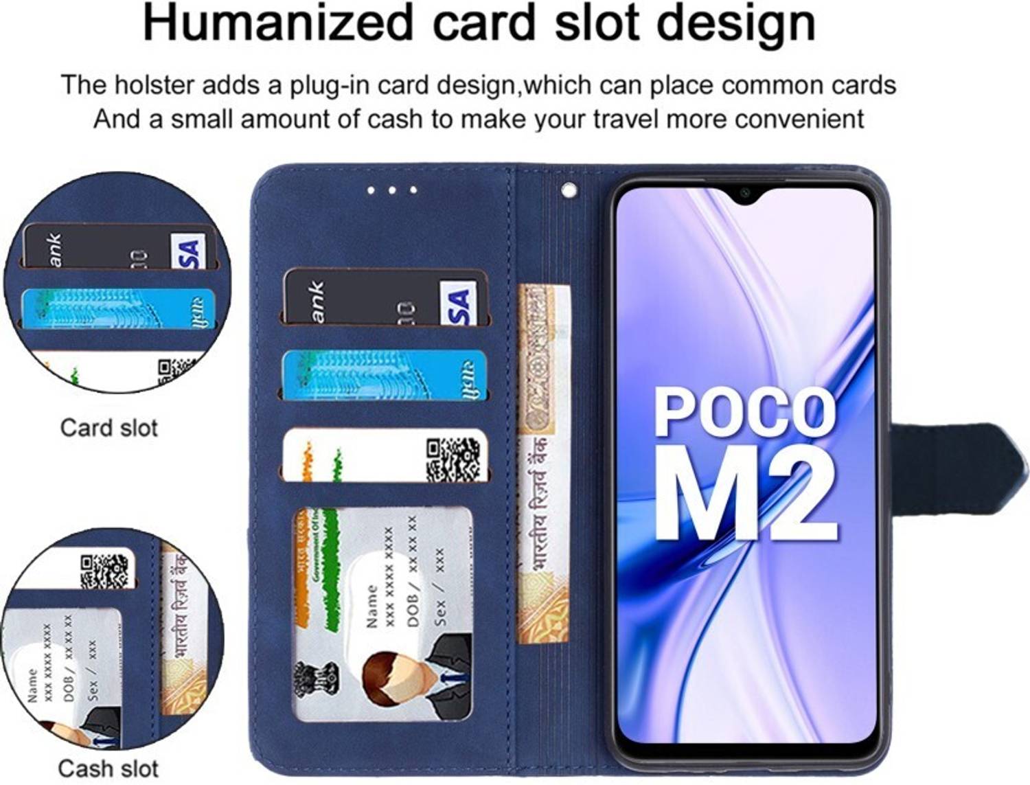 Aarov Flip Cover for Redmi 9 Prime, Poco m2, Cover