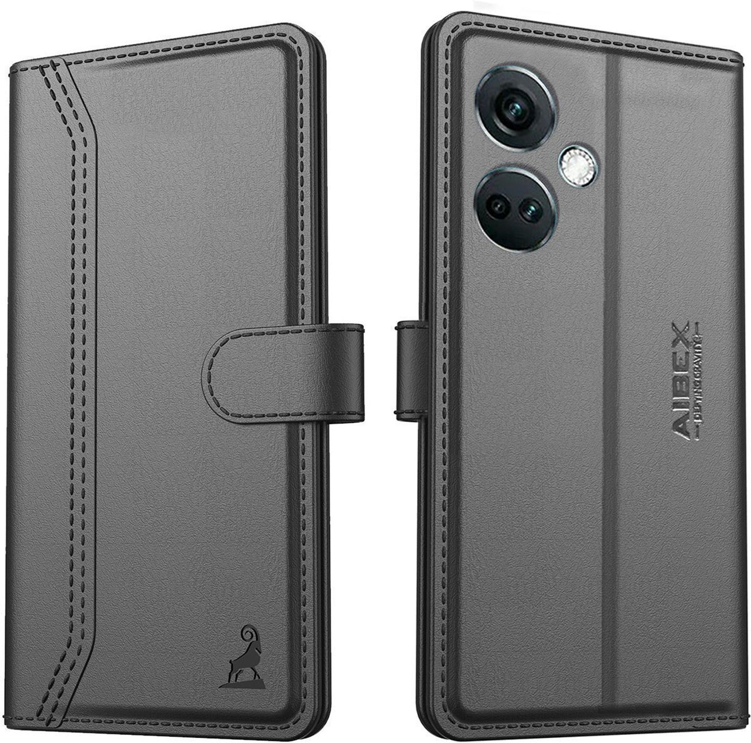 Image of AIBEX Flip Cover for OnePlus Nord CE 3 5G|Premium Leather Finish|Magnetic Closure|Kickstand Feature