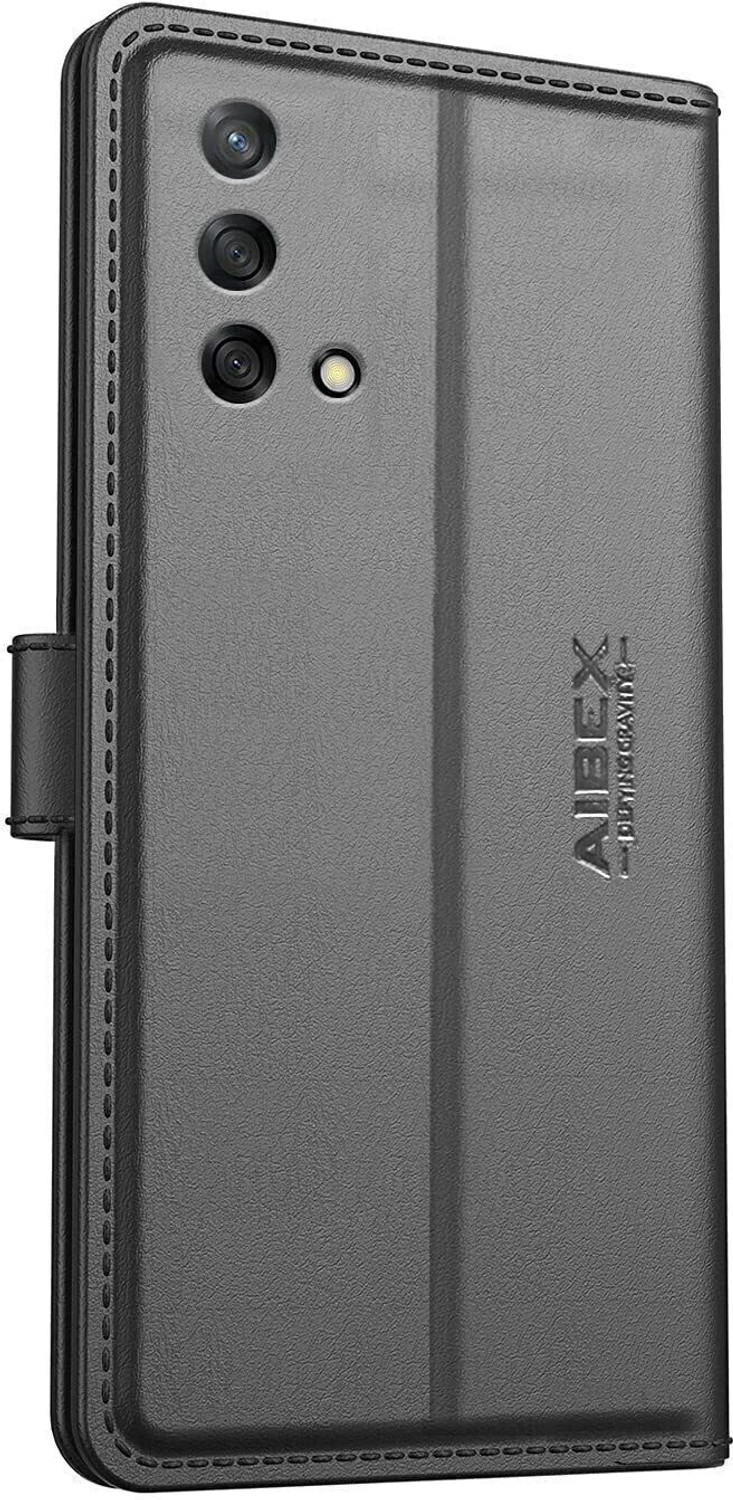 Image of AIBEX Flip Cover for Oppo F19 / Oppo F19 Pro / Oppo F19s|Premium Leather Finish|Magnetic Closure|Kickstand