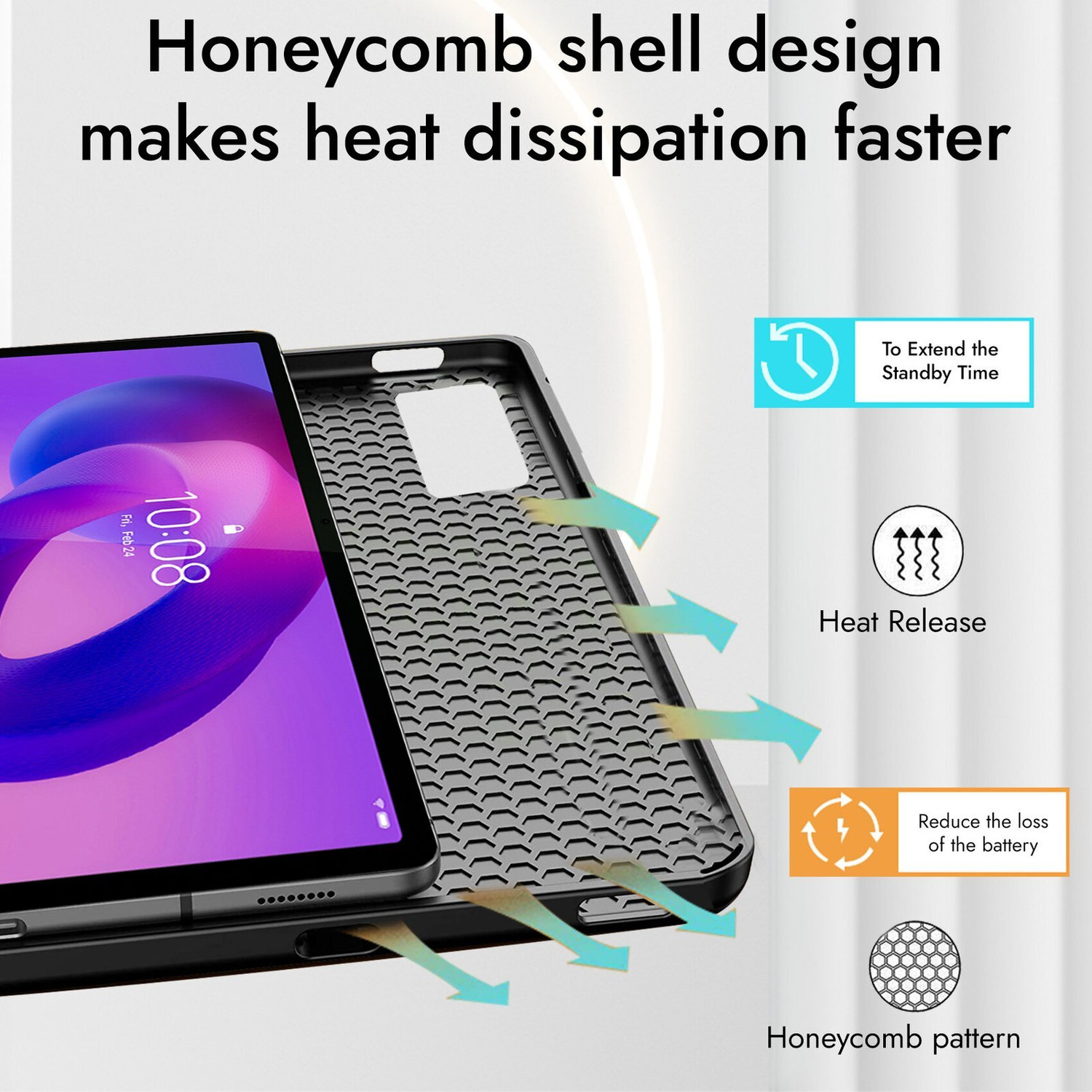 Image of ROBUSTRION Flip Cover for Lenovo Idea Tab Plus 12.1 inch (Black, Dual Protection, Artificial Leather, Pack of: 1)