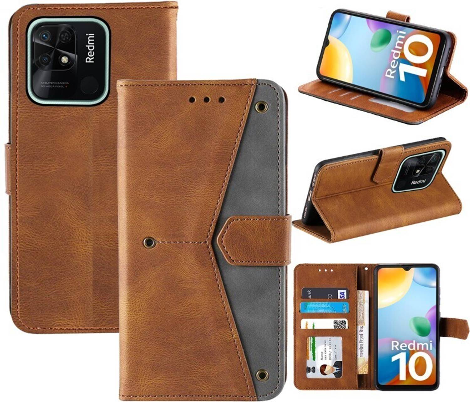 Aarov Flip Cover for Mi Redmi 10, Redmi 10c