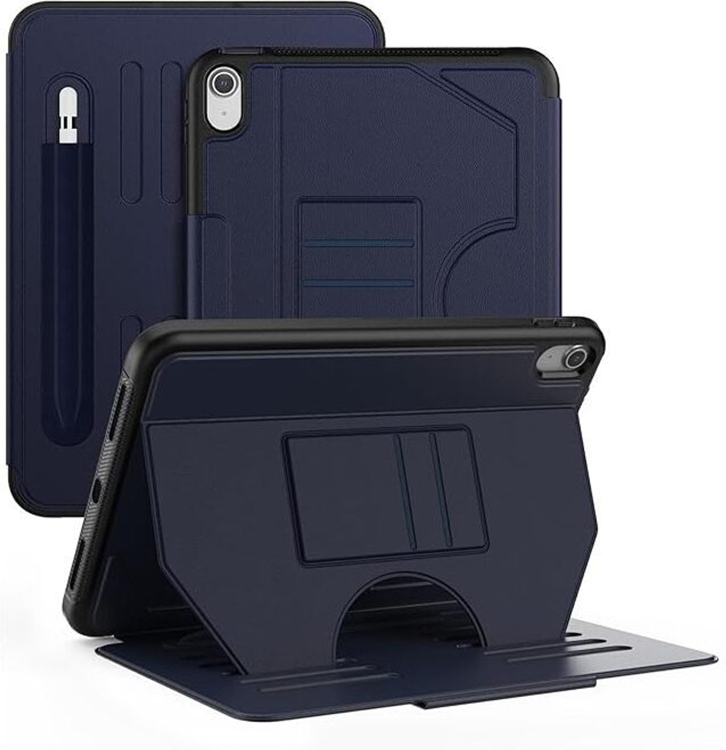 Image of Proelite Flip Cover for iPad (A16) 11th /10th Gen (2025 /2022) Case Cover with 5 Stable Stands with Pencil Holder (Blue, Artificial Leather)