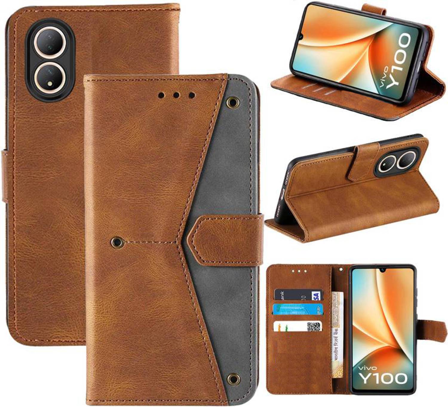 Aaghosh Flip Cover for Vivo Y100 5G, Vivo Y100A, Vivo T2 5G