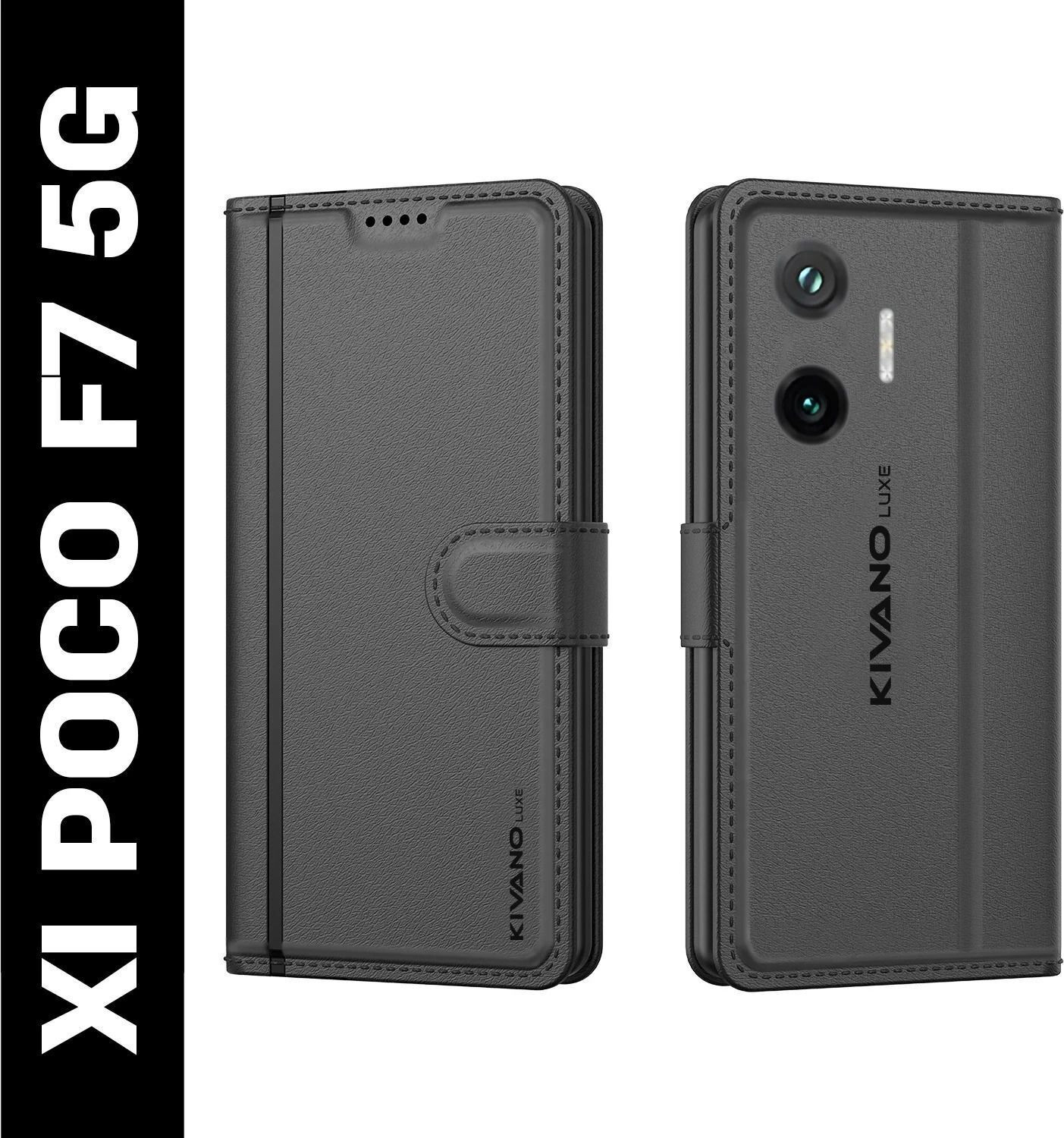 Image of KIVANO LUXE Flip Cover for Poco F7 5G|Premium Leather|Magnetic Closure|Stand function