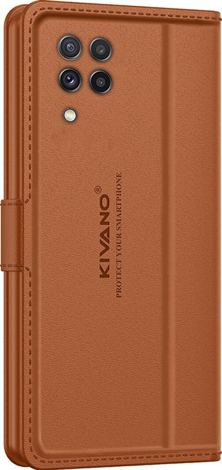 Image of KIVANO LUXE Flip Cover for Samsung Galaxy A22 4G / Samsung Galaxy F22|Premium Leather|Magnetic Closure|Stand function