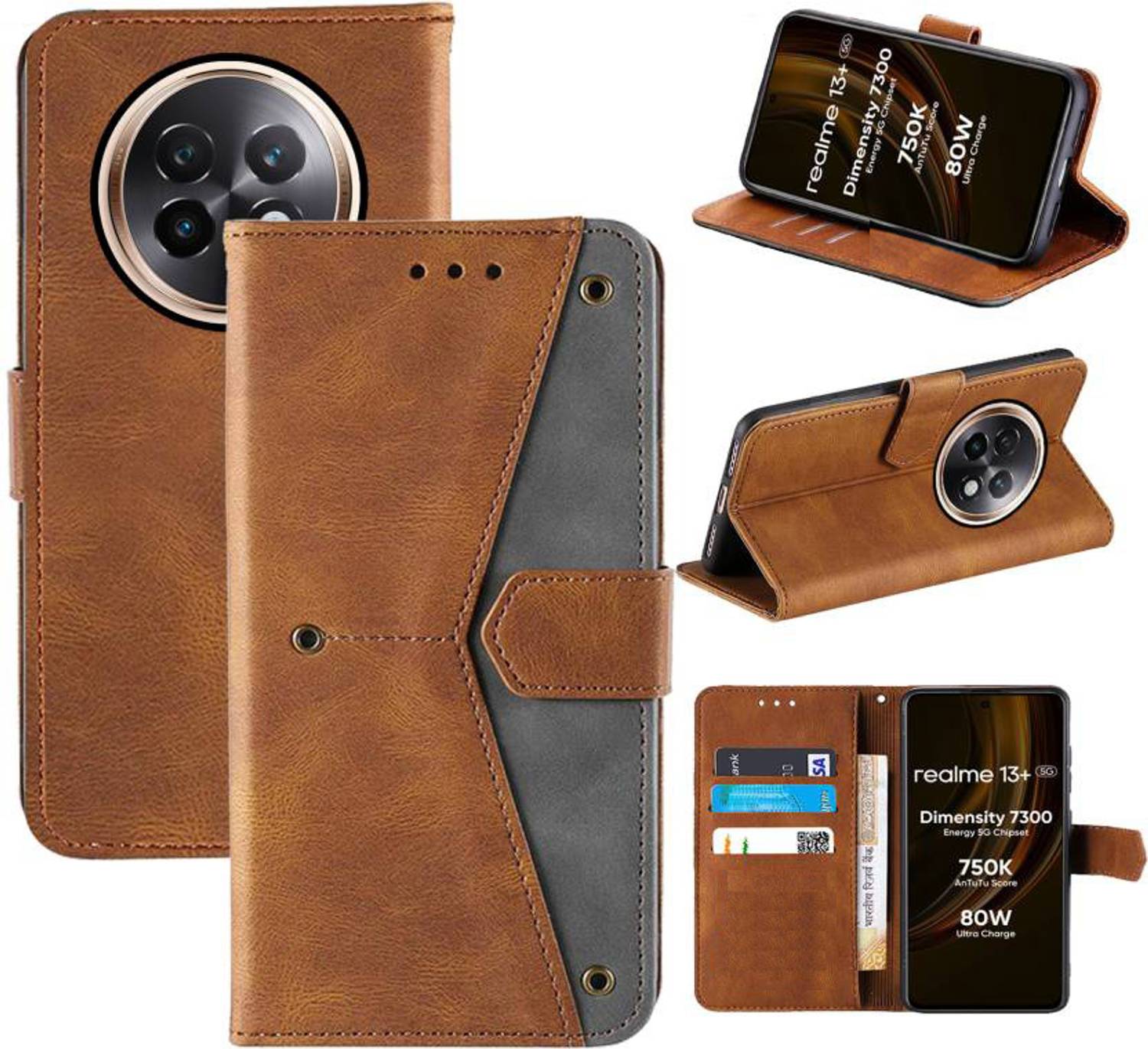 Aaghosh Flip Cover for Realme 13+ 5G, Realme P1 Speed 5G
