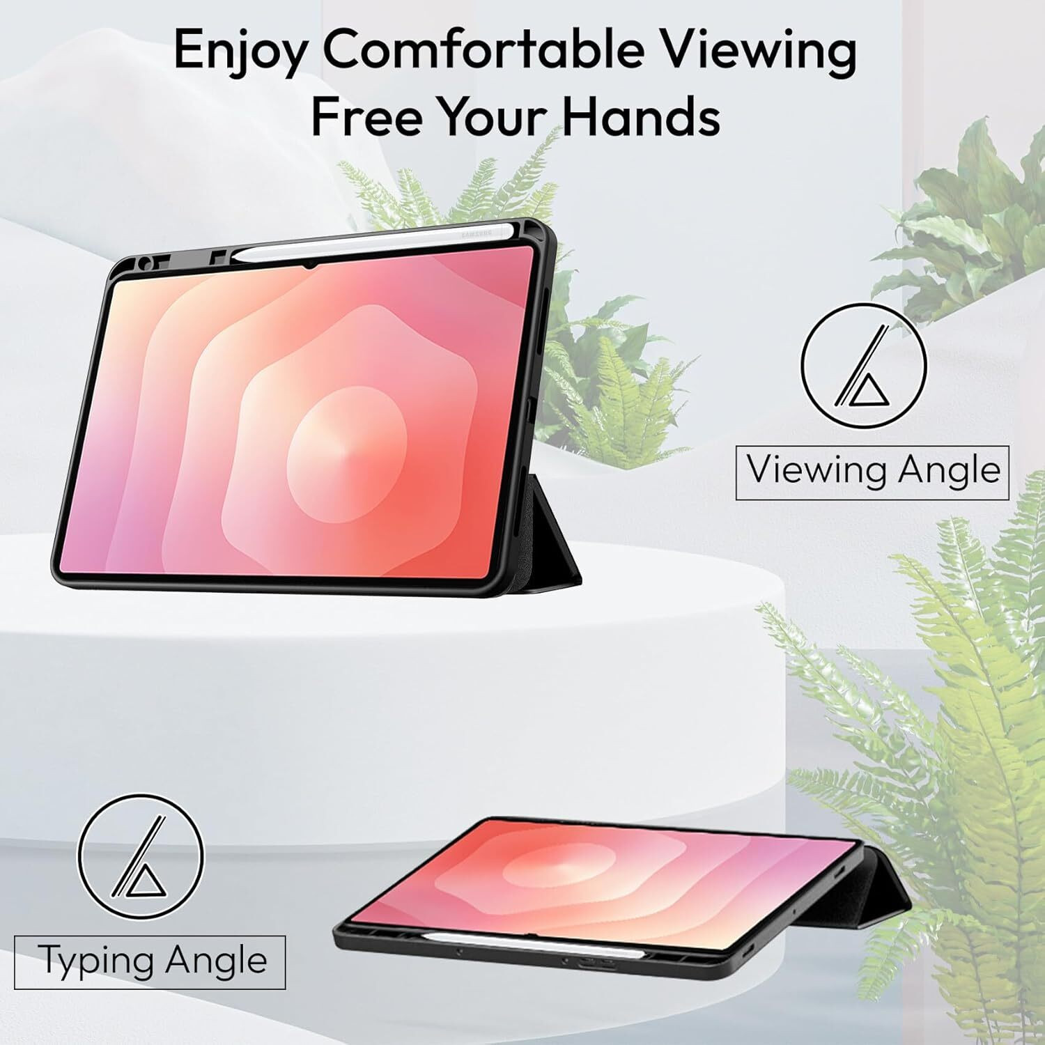 Image of Proelite Flip Cover for Samsung Galaxy Tab S11 11 inch, Smart Flip Case Cover with Pen Holder [Transparent Back]