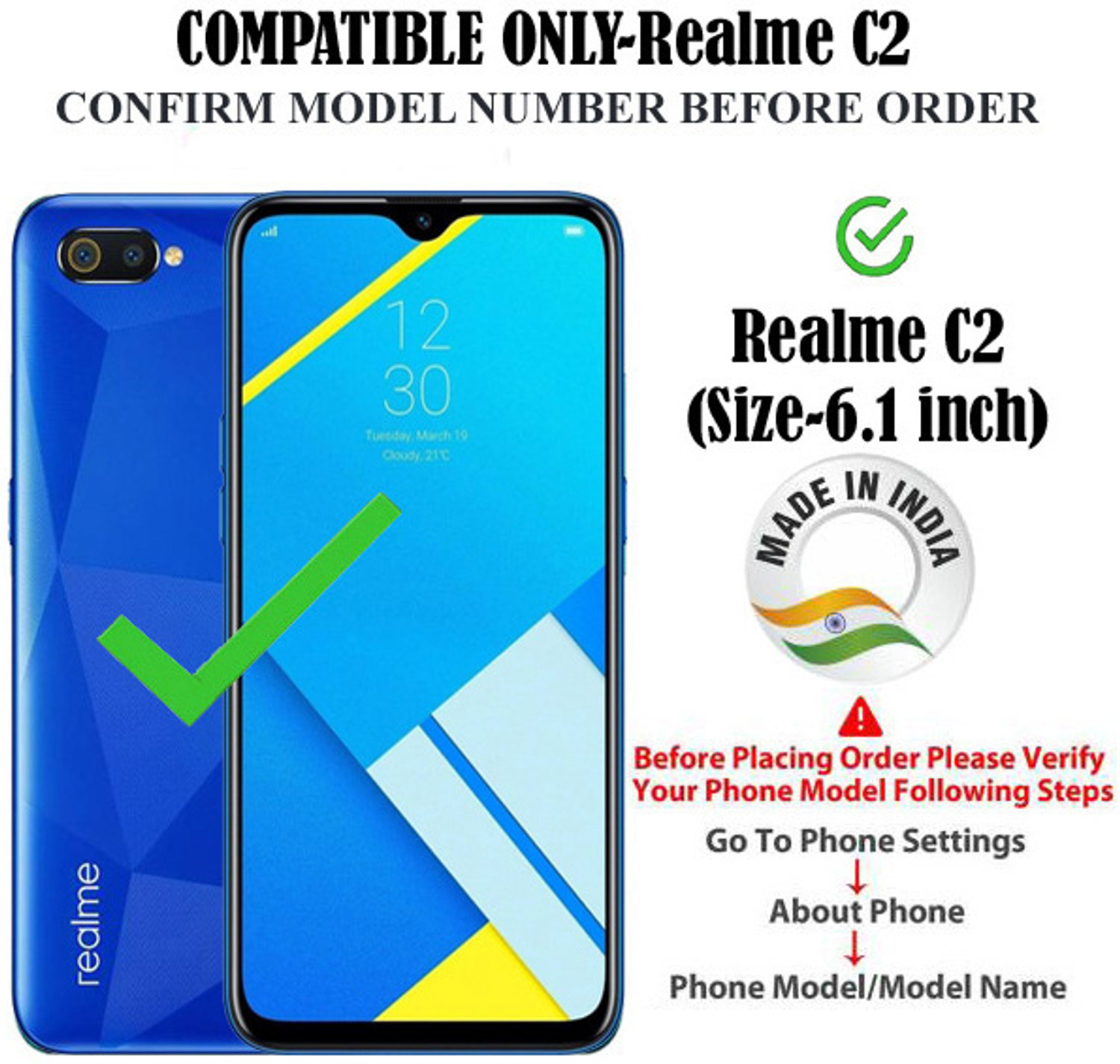 Image of Aaghosh Back Cover for Realme C2