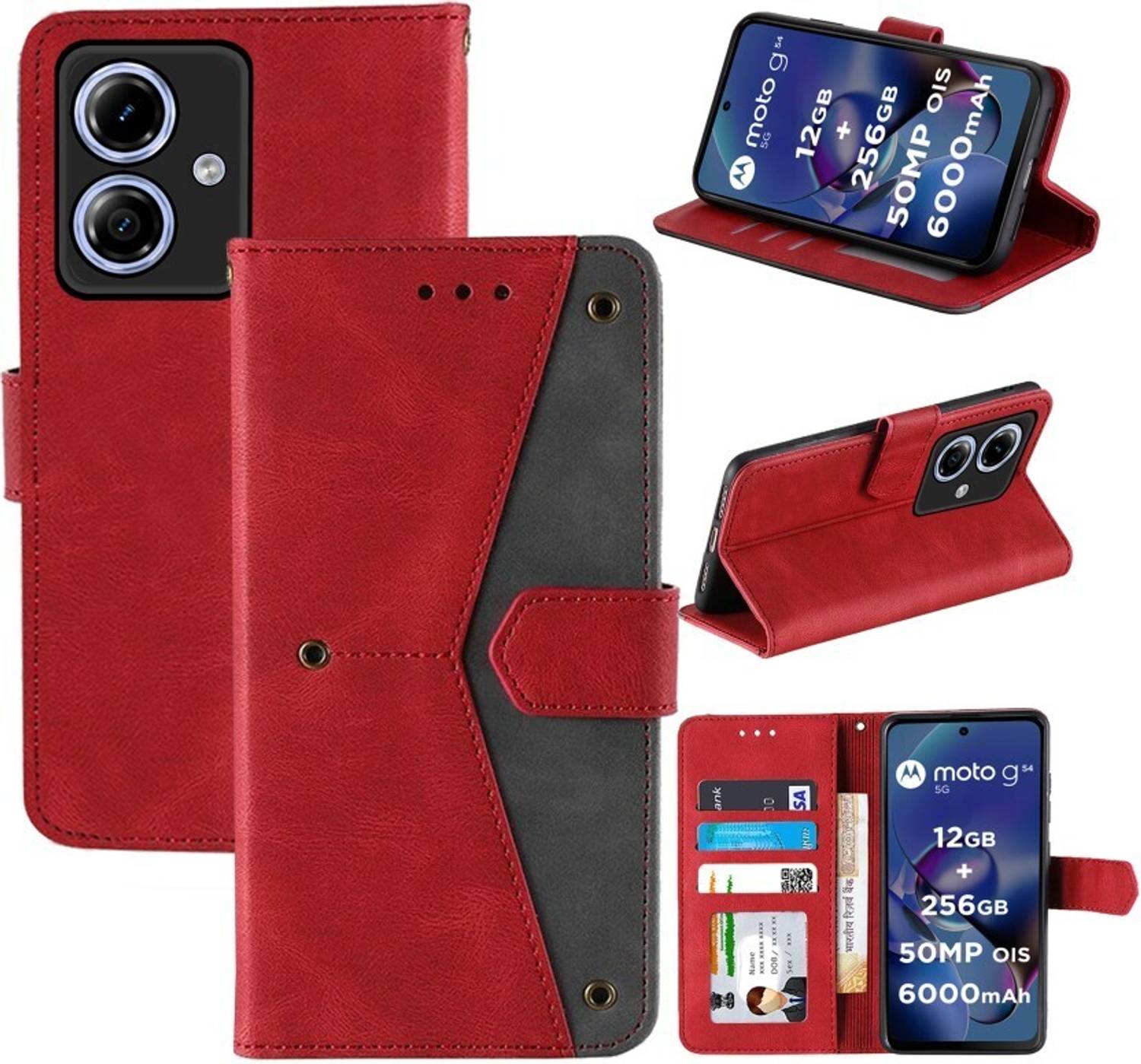 Aarov Flip Cover for Motorola G54 5G, Moto G54 5G, PAYW0007IN, PAYW0004IN, PAYW0002IN, PAYW0008IN