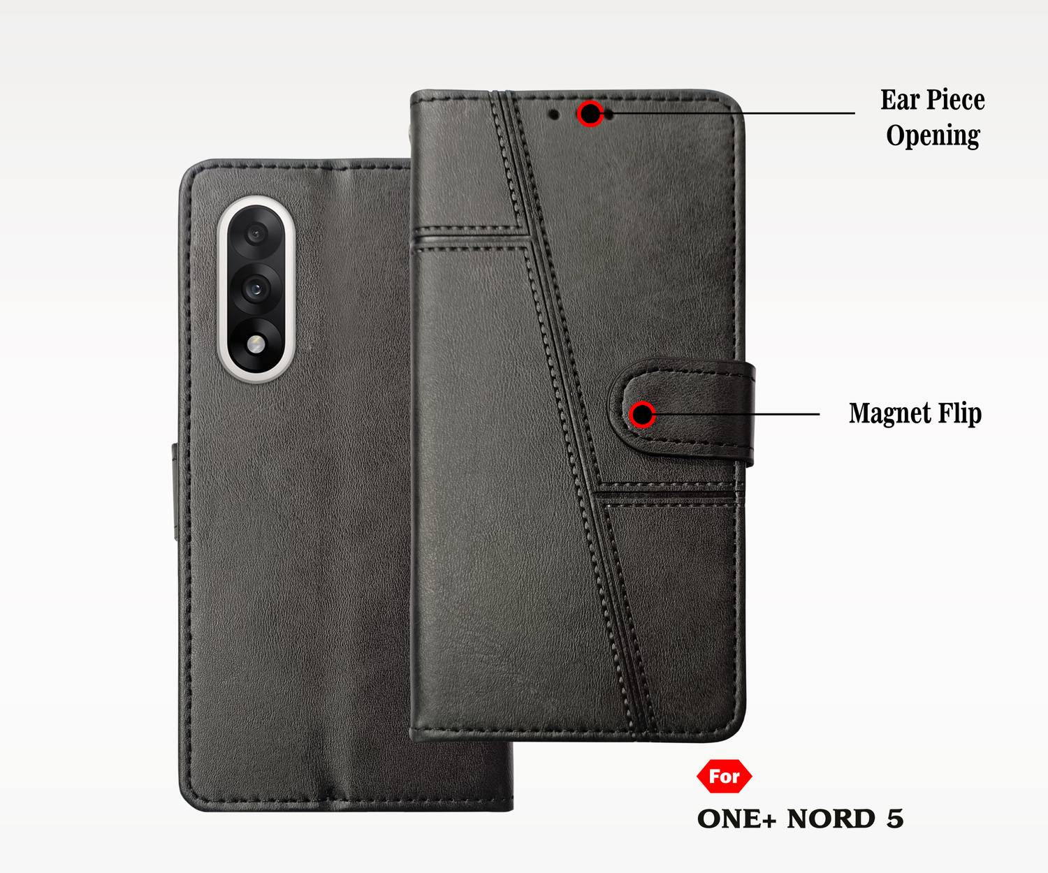 GOKEN Custodia A Libro In Pelle Con Portafoglio Per OnePlus Nord CE 2 5G – Copertina Magnetica Con Slot Carte E Supporto – Marrone Elegante E Pratica