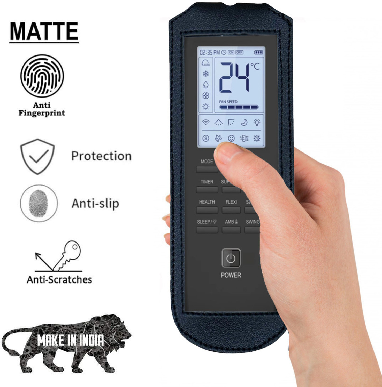 Image of Gizmofreaks Flip Cover for Remote Model No:. 273 Compatible for IFB AC Remote Control Protective Case (Black, Artificial Leather, Pack of: 1)