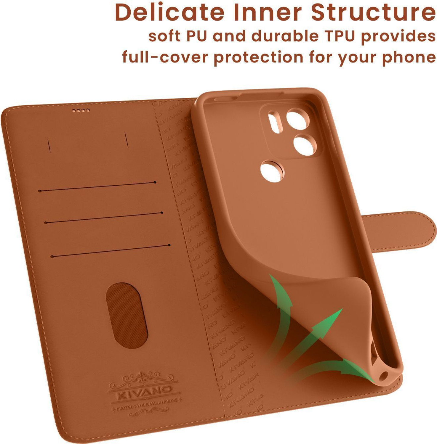 Image of KIVANO LUXE Flip Cover for Motorola G54 5G / Motorola G64 5G|Premium Leather|Magnetic Closure|Stand function