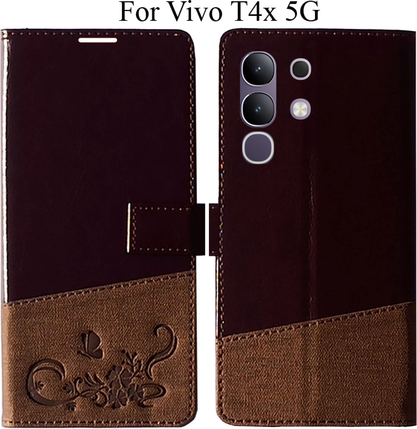 Image of MAXSHOPY Flip Cover for vivo T4x 5G (Multicolor, Magnetic Case, Artificial Leather)