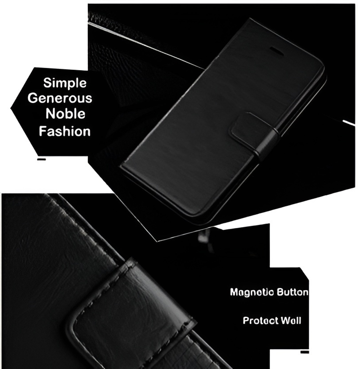 Image of STARFUN Flip Cover for OPPO K14 Plus 5G (Black, Dual Protection, Artificial Leather, Pack of: 1)