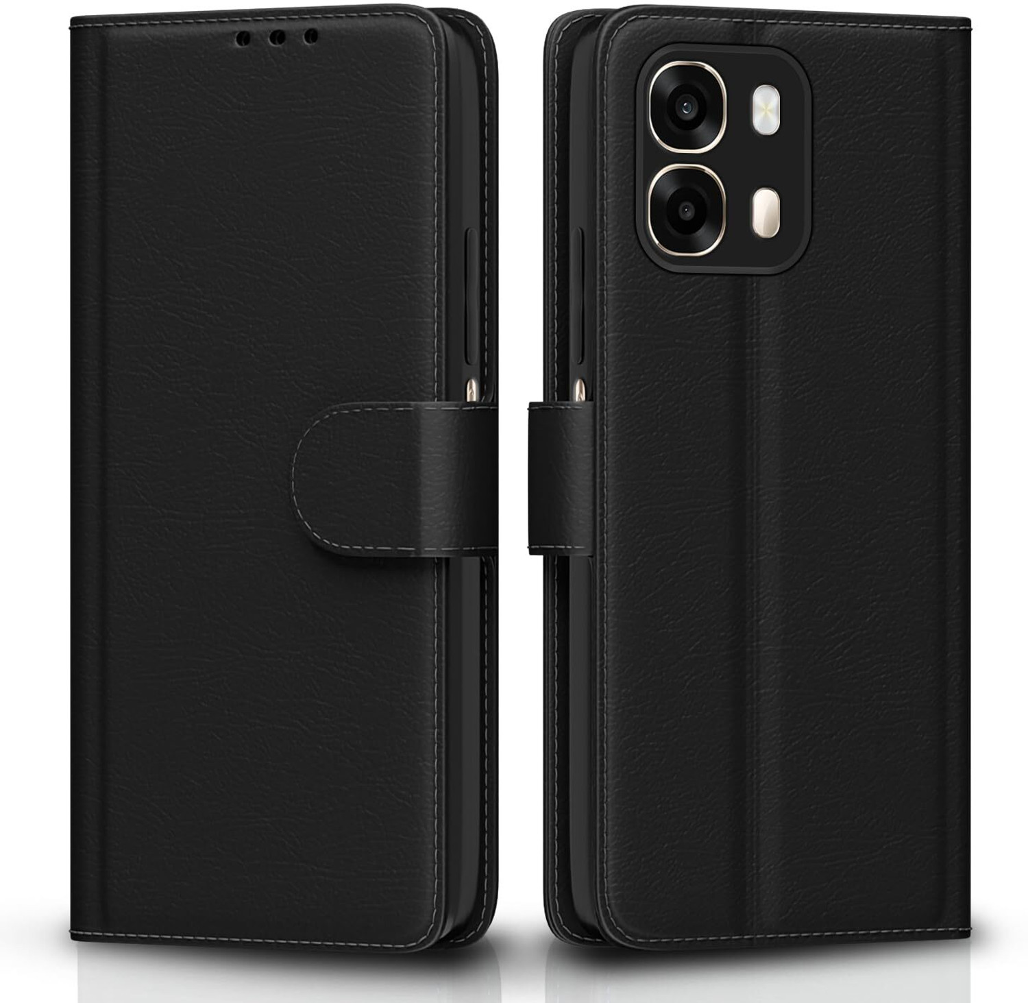 Image of STARFUN Flip Cover for OPPO K14 Plus 5G (Black, Dual Protection, Artificial Leather, Pack of: 1)