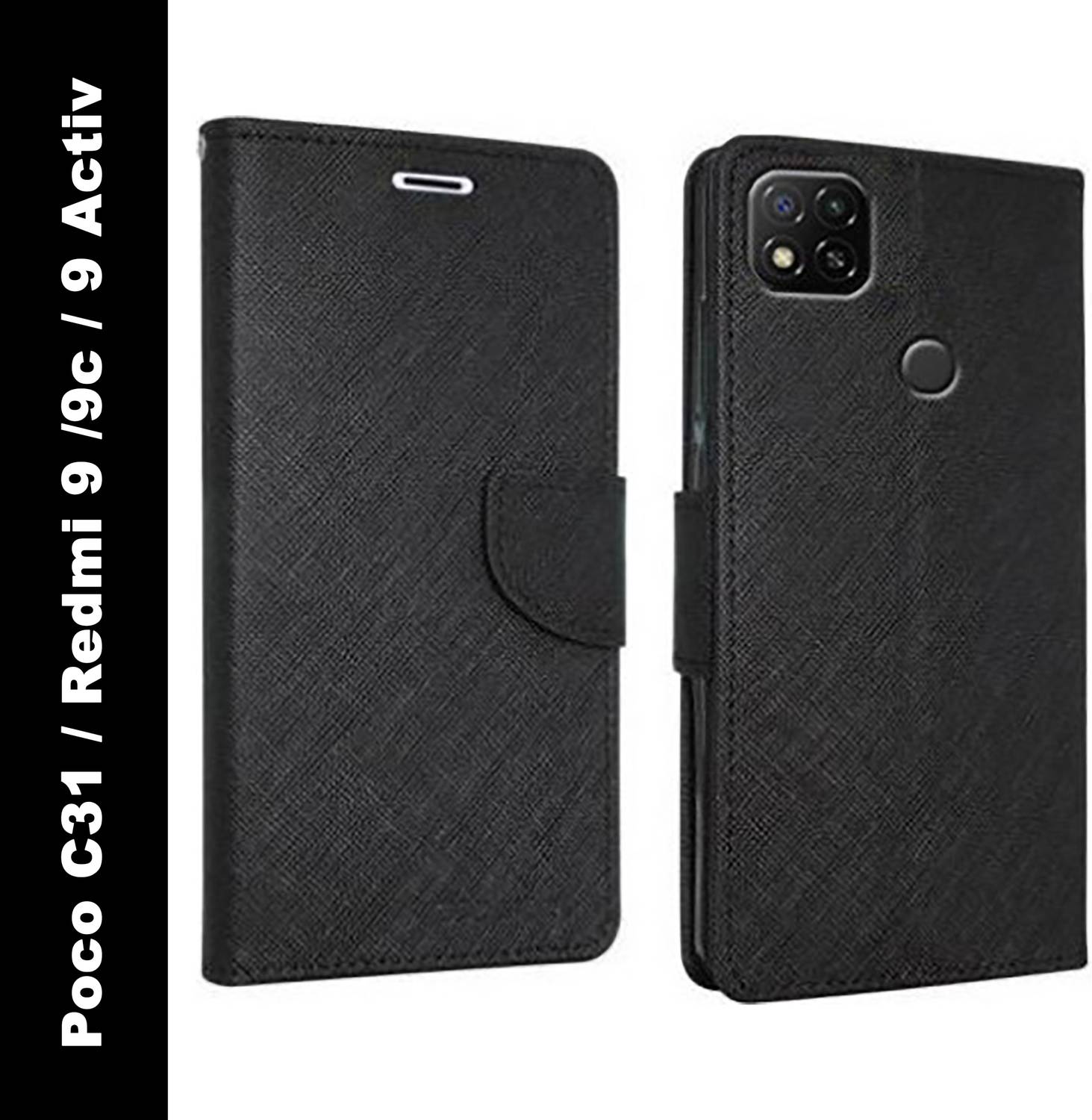 Aarov Flip Cover for Mi Redmi 9, Mi Redmi 9c, Mi Redmi 9 Activ, POCO C31